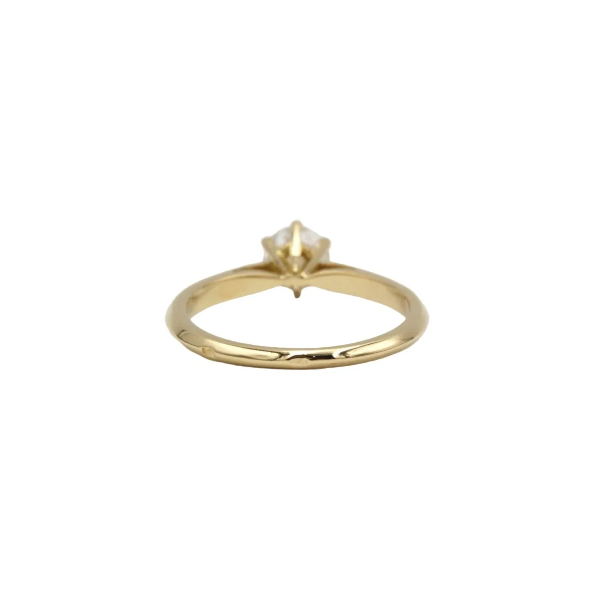 Bague Solitaire en or jaune et diamant - Image 4