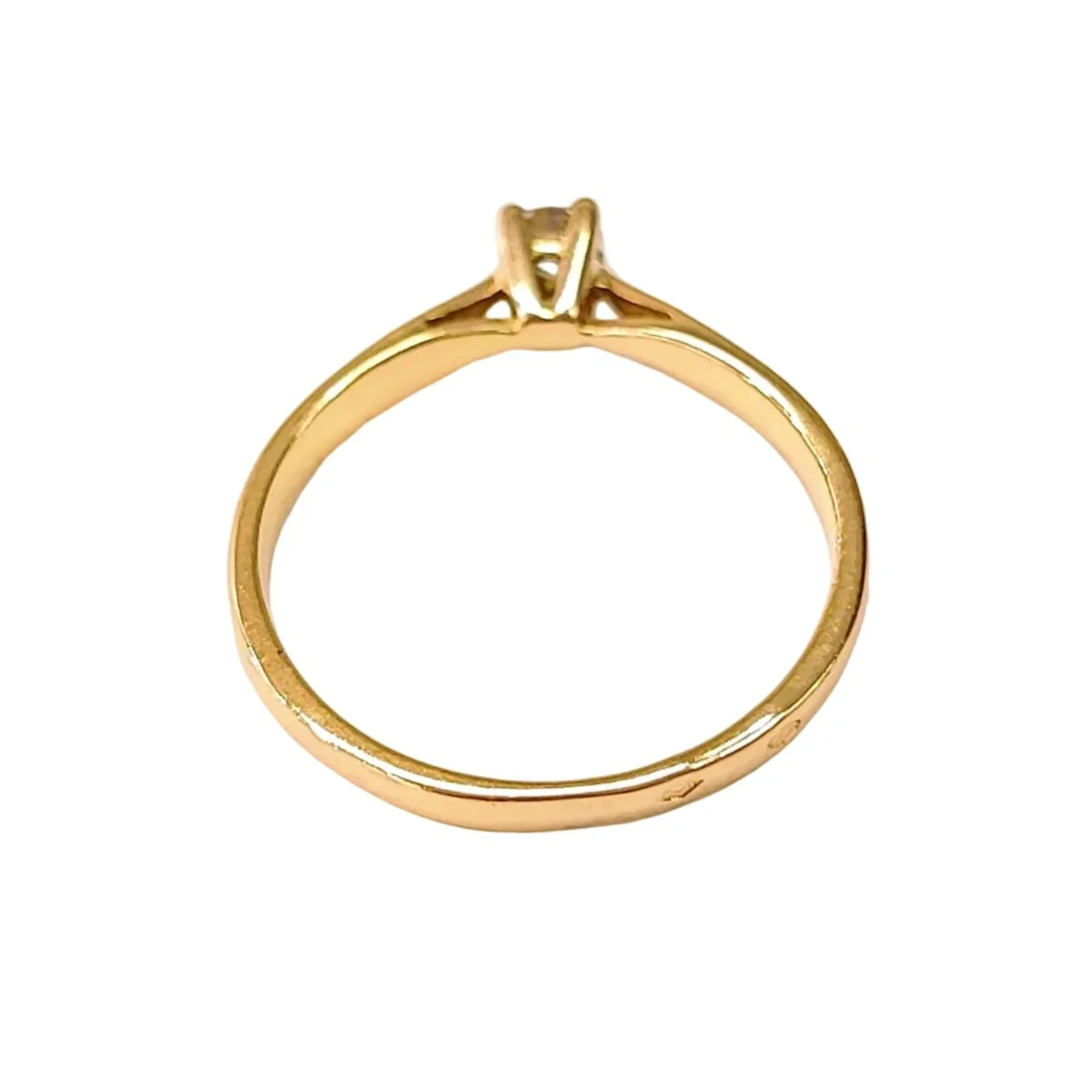 Bague Solitaire en or jaune et diamant - Image 4