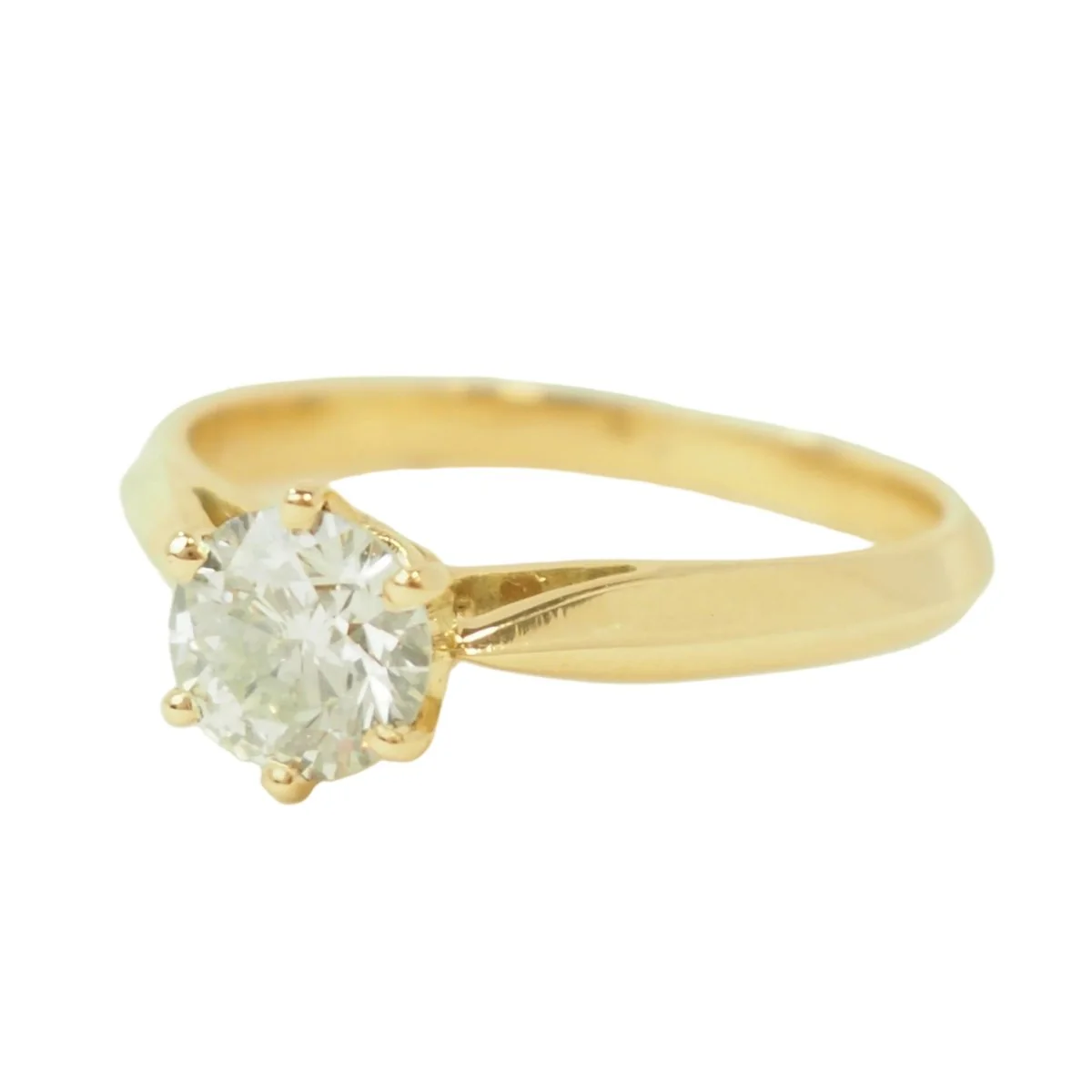 Bague Solitaire en or jaune et diamant - Image 3