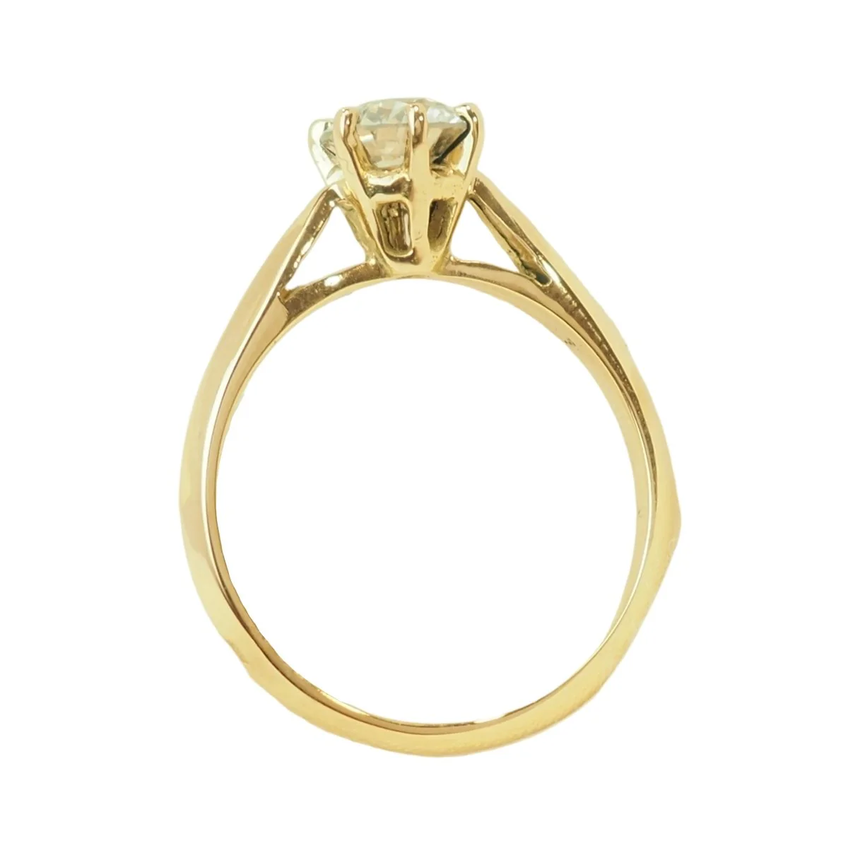 Bague Solitaire en or jaune et diamant - Image 4