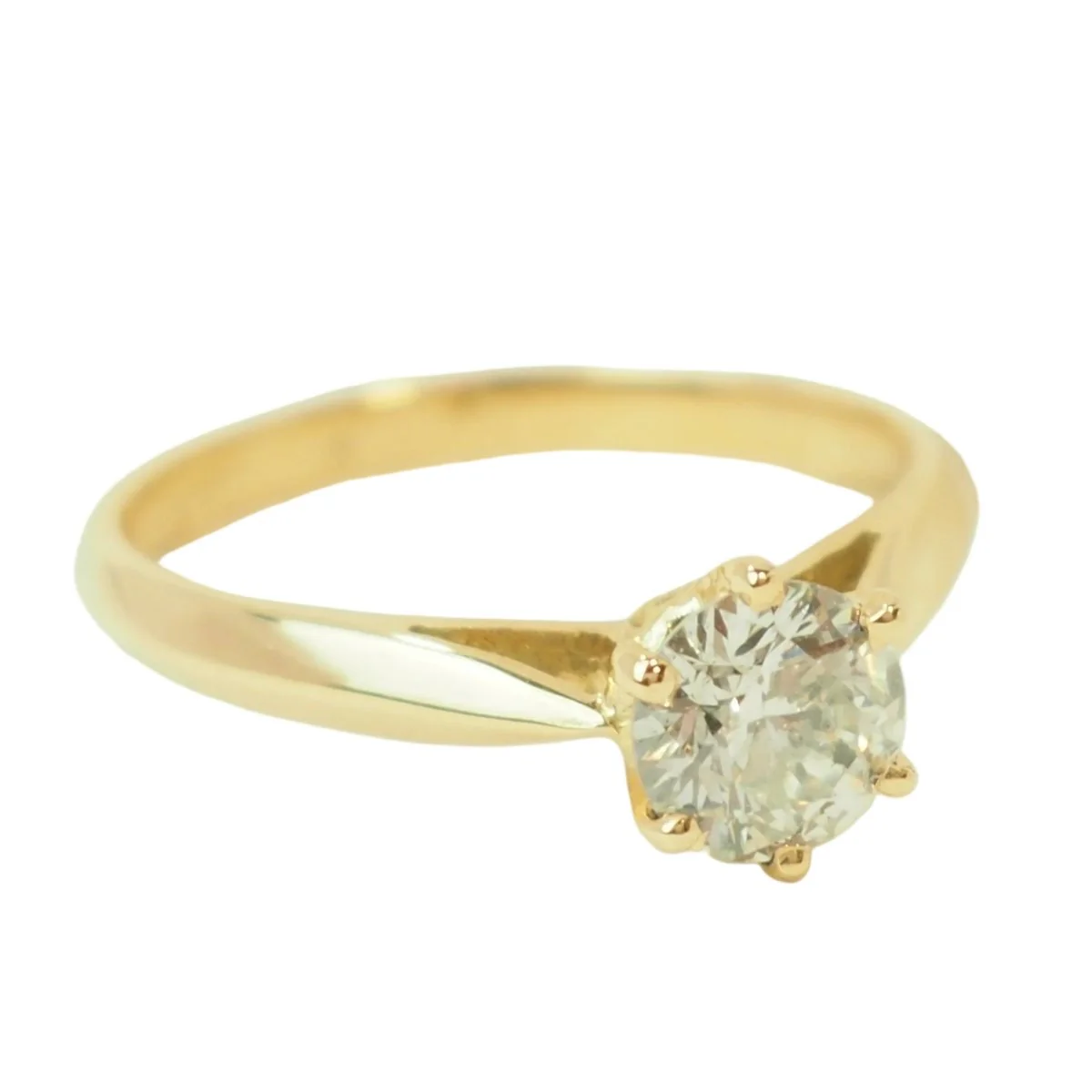 Bague Solitaire en or jaune et diamant - Image 5