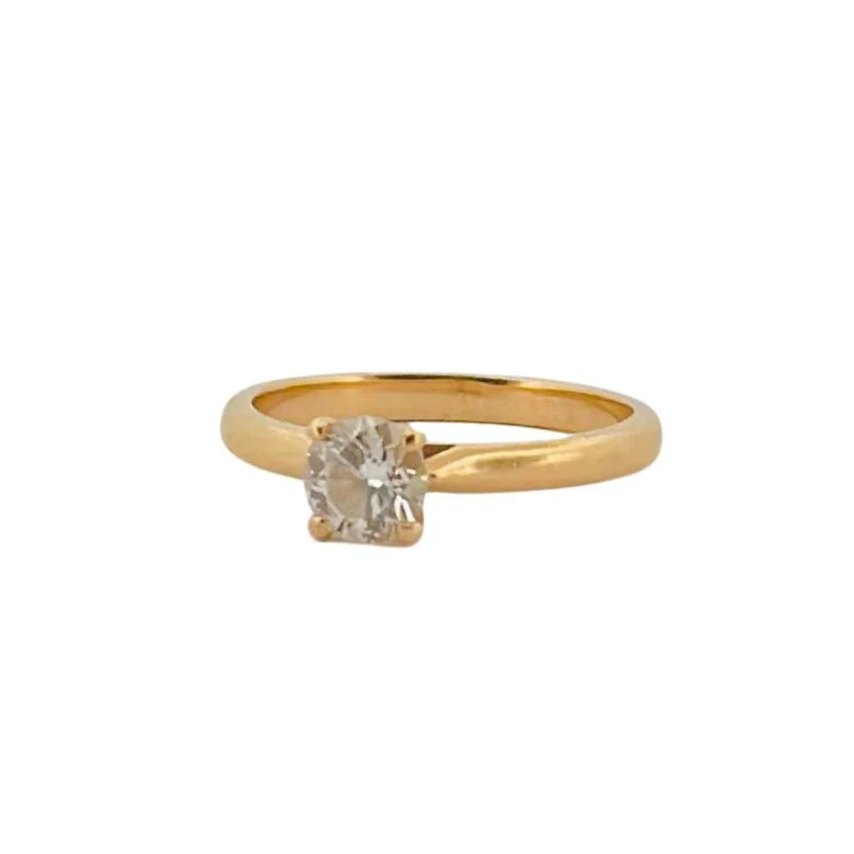 Bague Solitaire en or jaune et diamant - Image 3