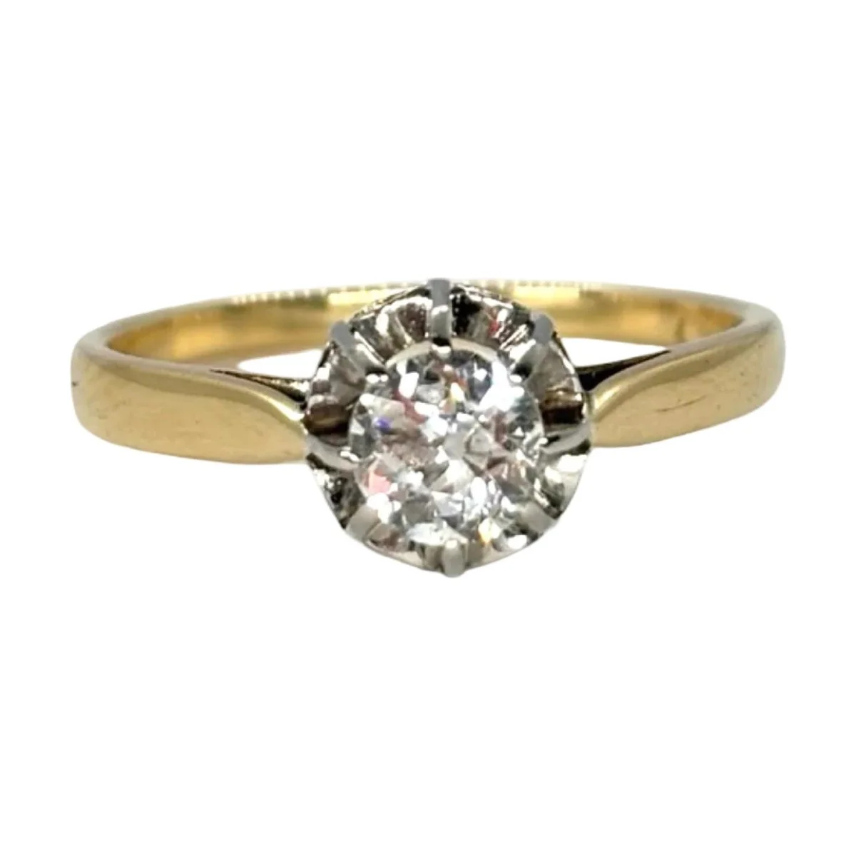 Bague Solitaire en or jaune et diamant