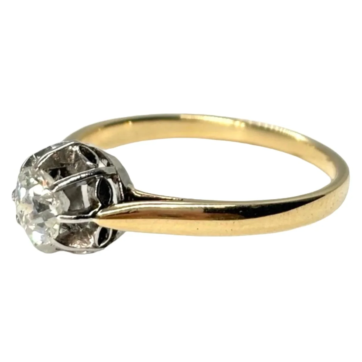 Bague Solitaire en or jaune et diamant - Image 3