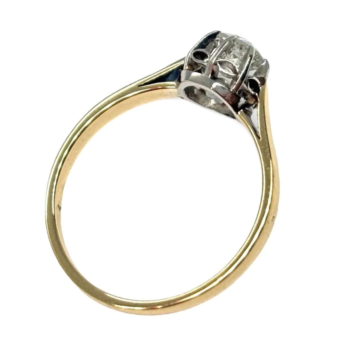 Bague Solitaire en or jaune et diamant - Image 5