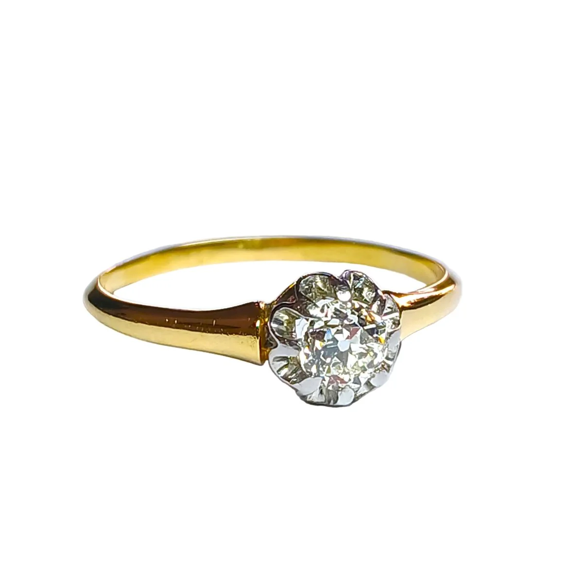 Bague Solitaire en or jaune et diamant