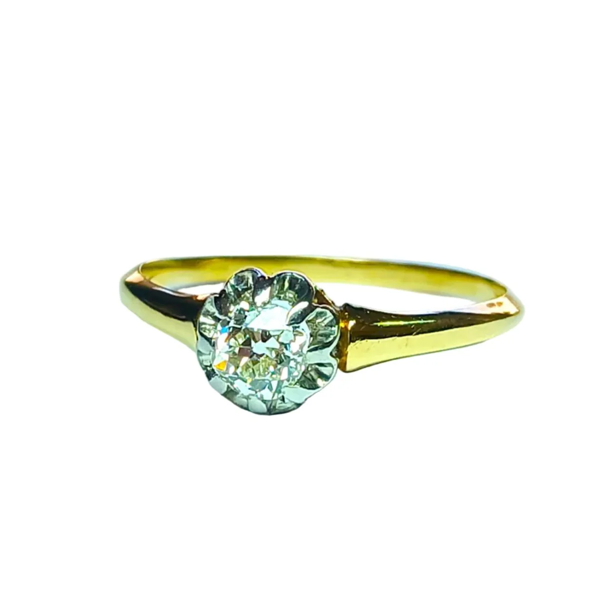 Bague Solitaire en or jaune et diamant - Image 3