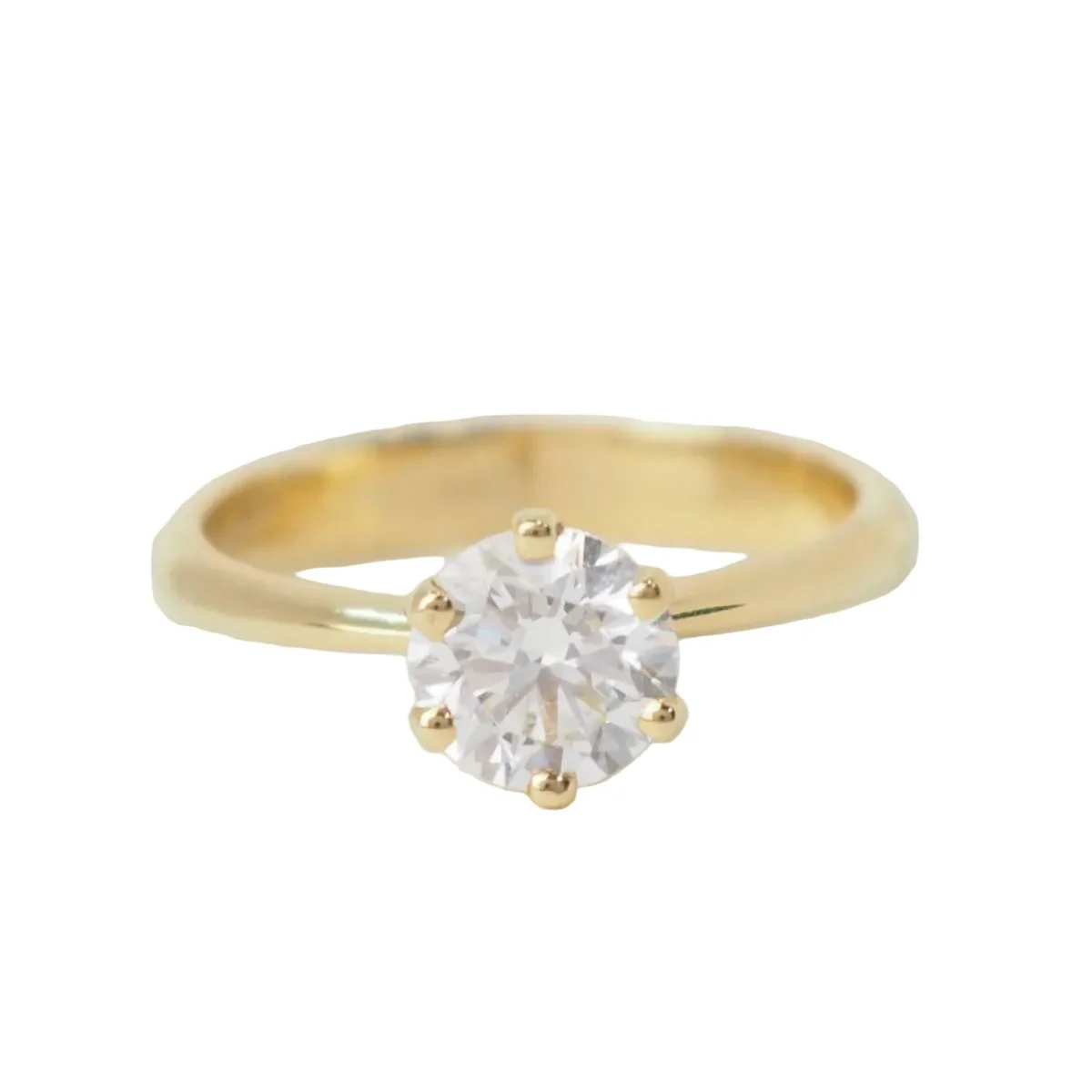 Bague Solitaire en or jaune et diamant