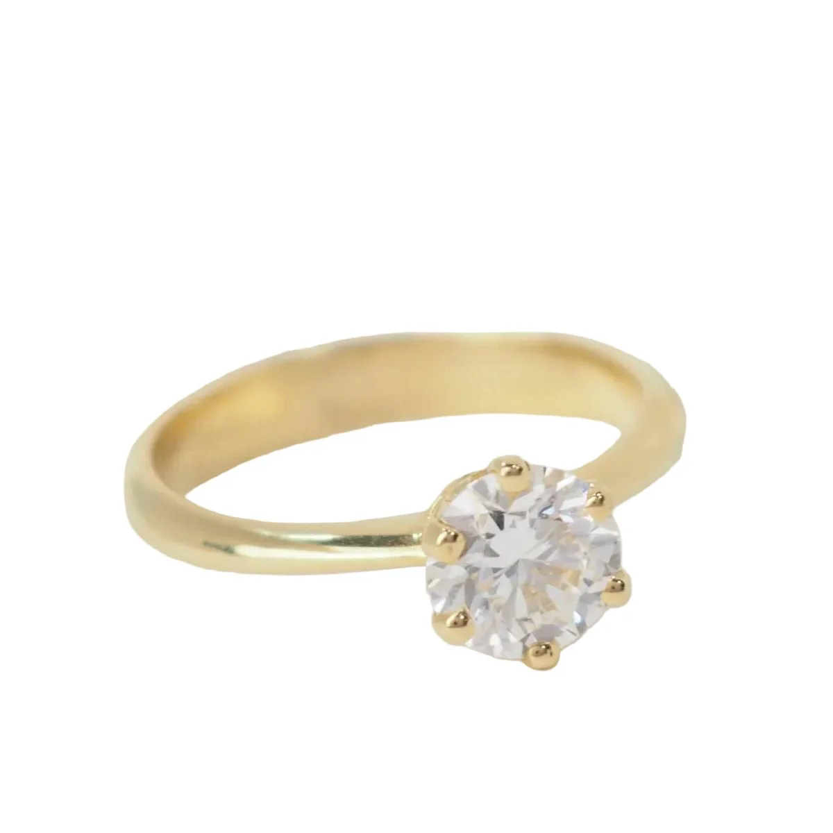 Bague Solitaire en or jaune et diamant - Image 4