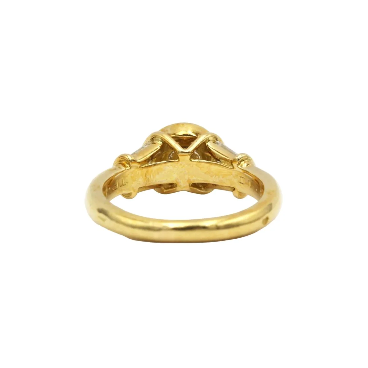 Bague Solitaire en or jaune et diamants - Image 5