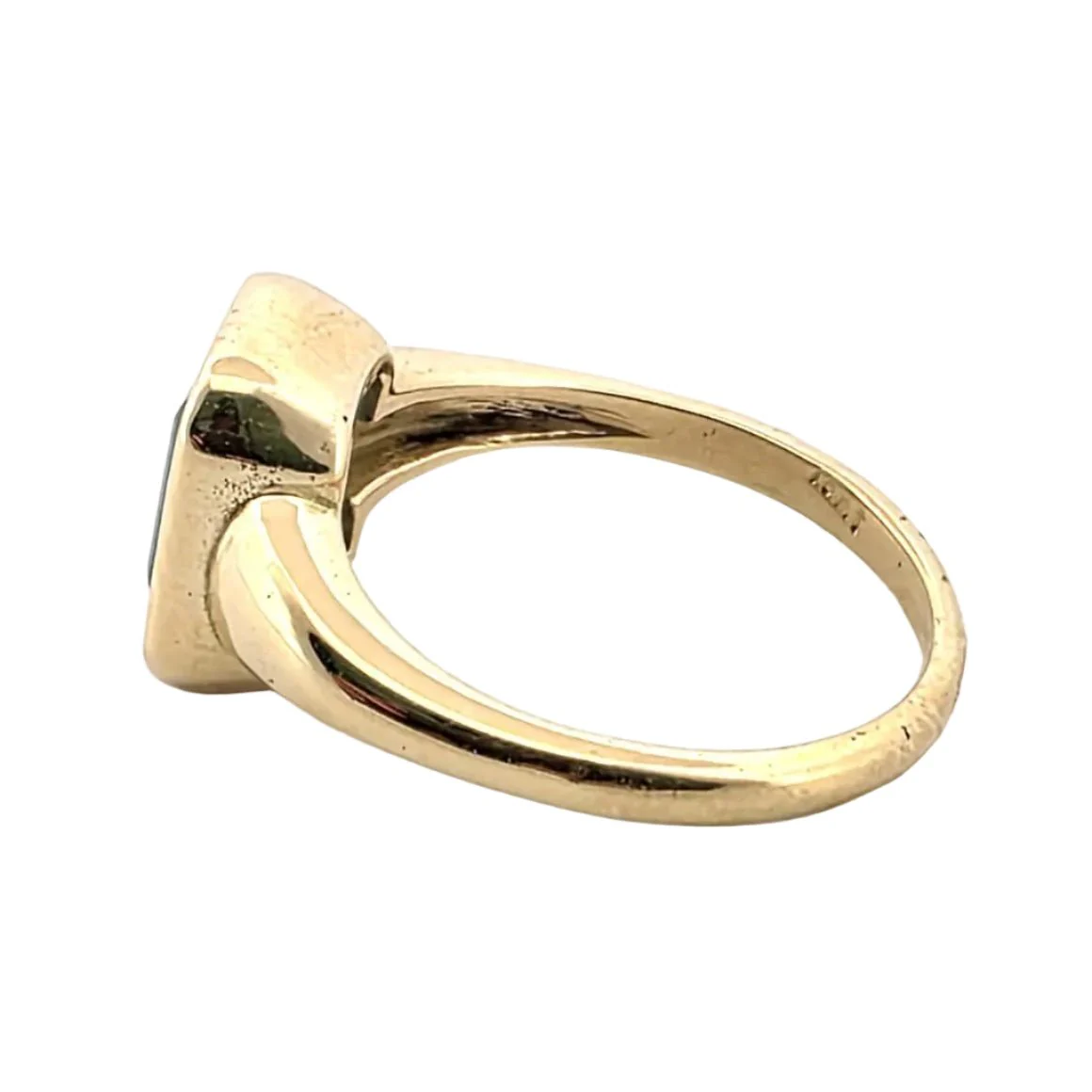 Bague Solitaire en or jaune et émeraude - Image 3