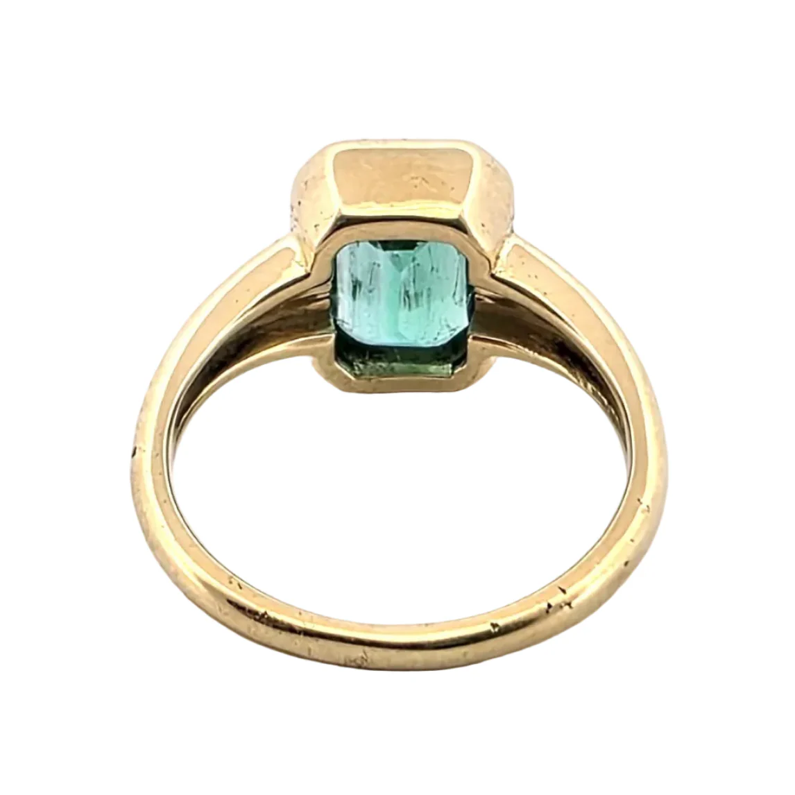 Bague Solitaire en or jaune et émeraude - Image 4