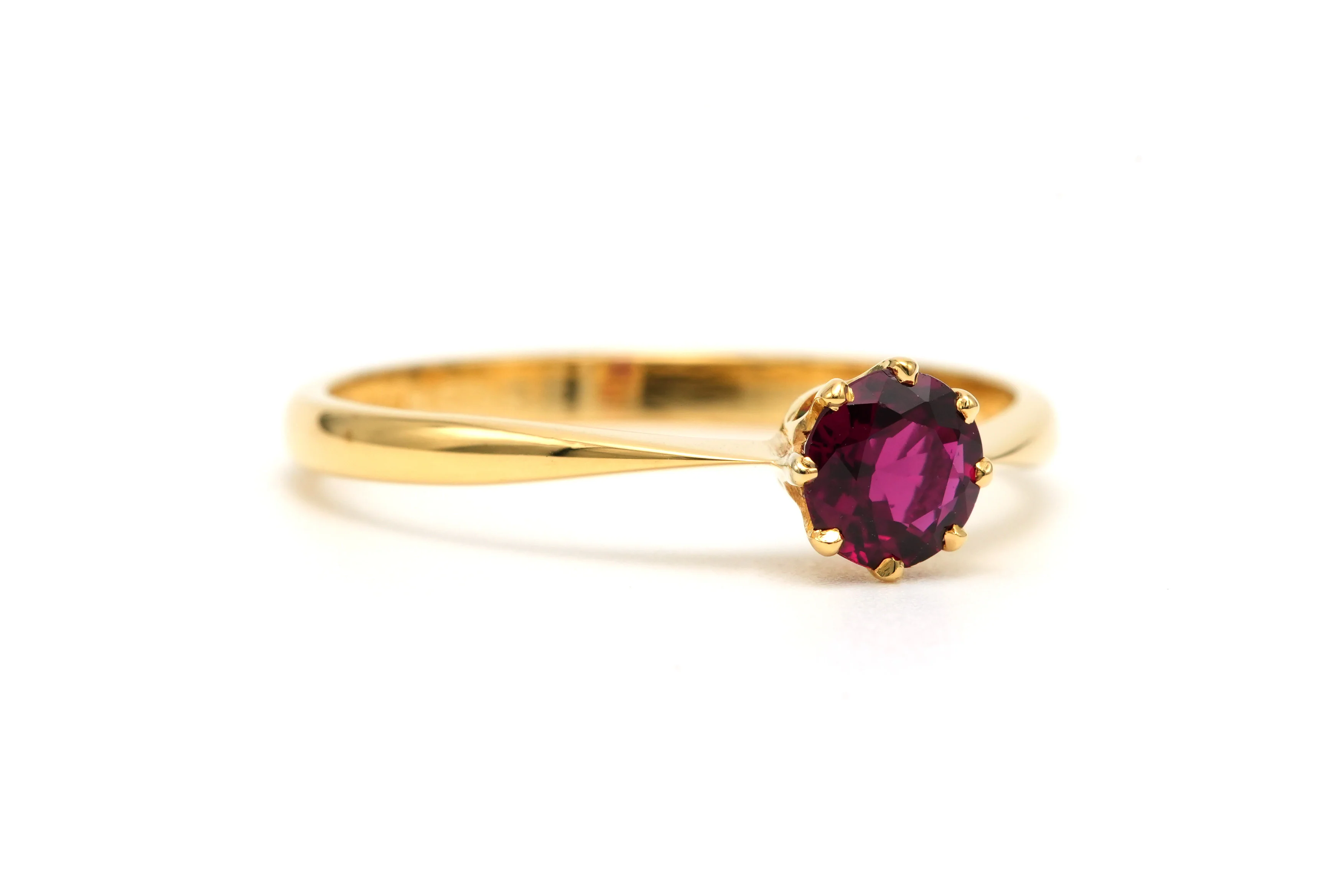 Bague Solitaire en or jaune et grenat - Image 7