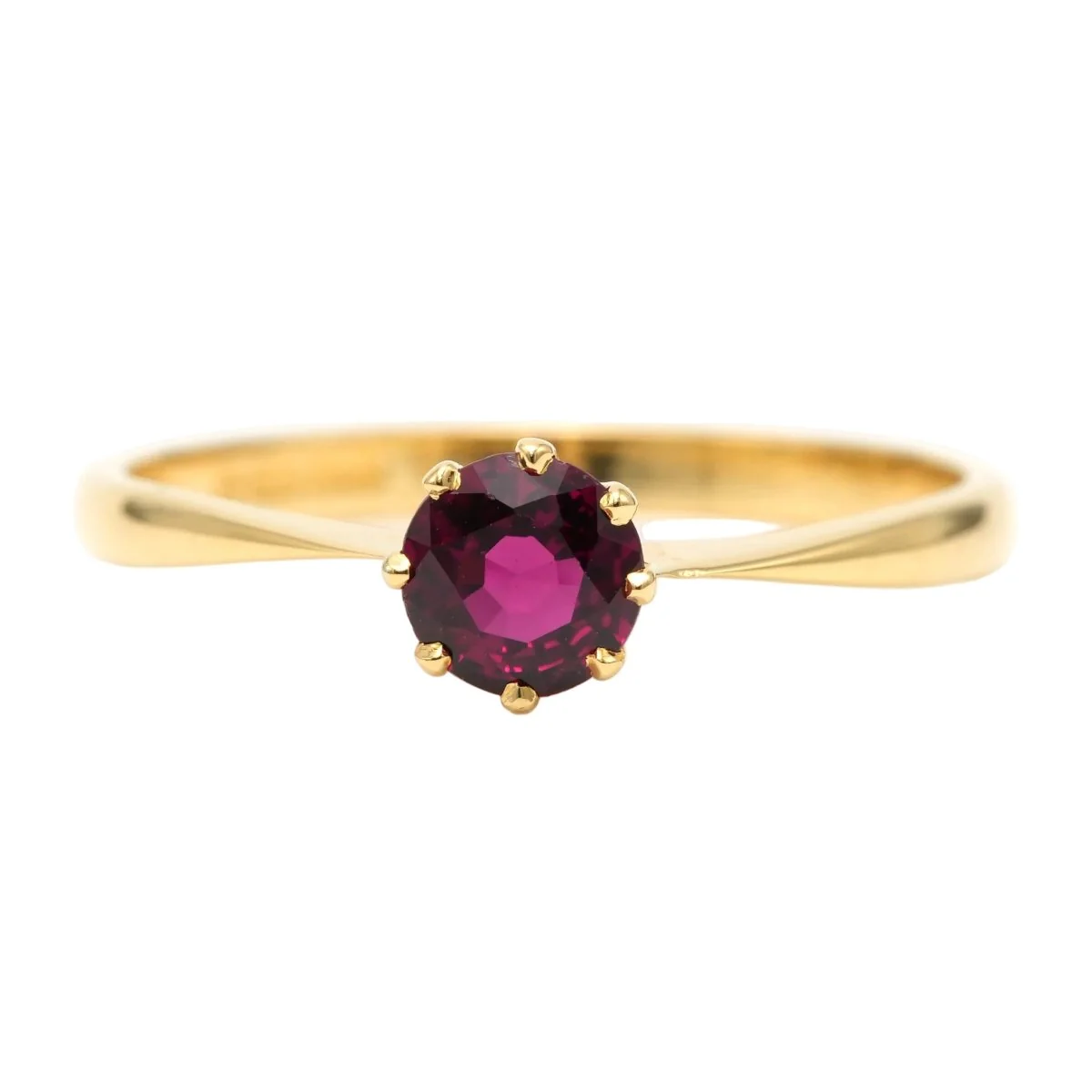 Bague Solitaire en or jaune et grenat - Image 8
