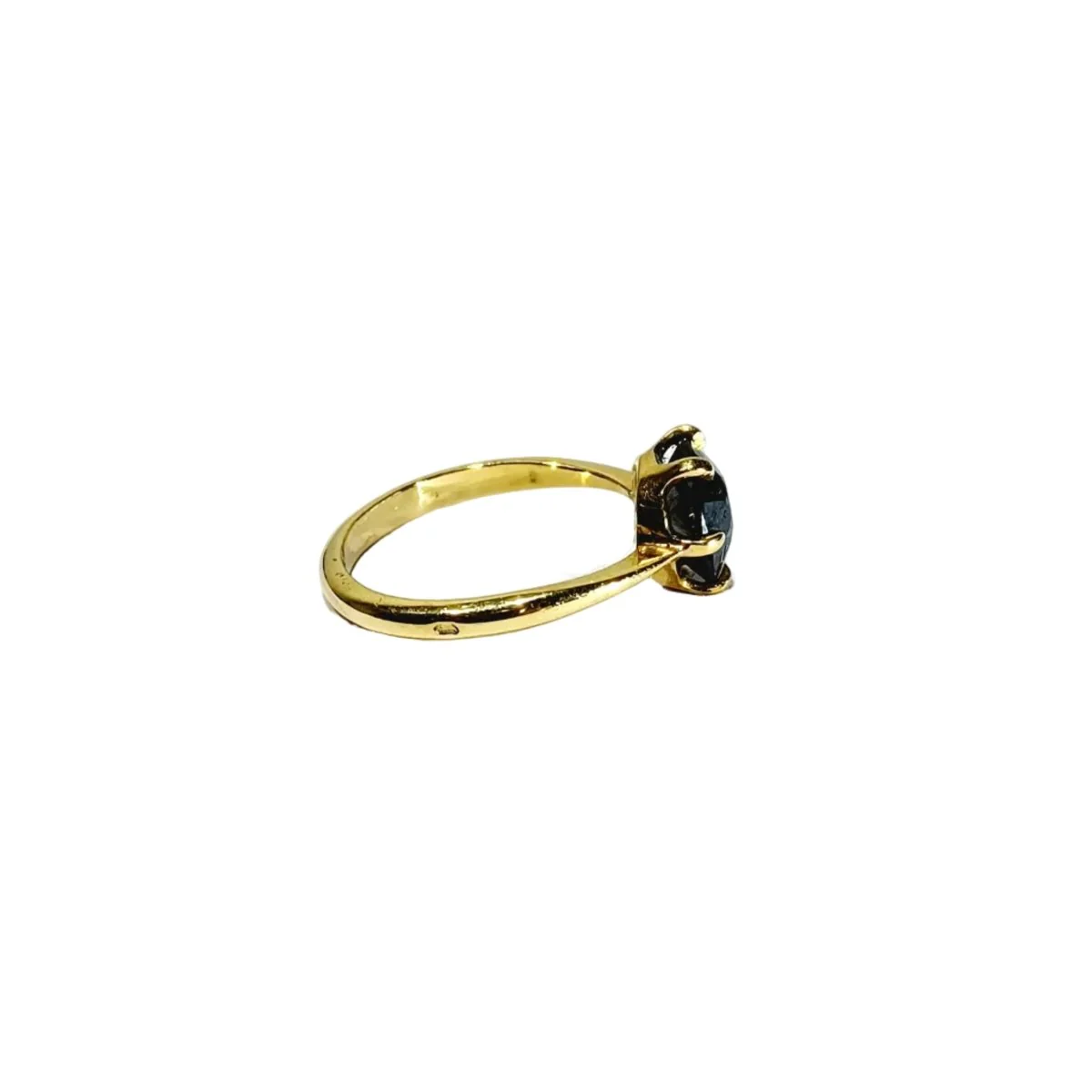 Bague Solitaire en or jaune et hématite - Image 6