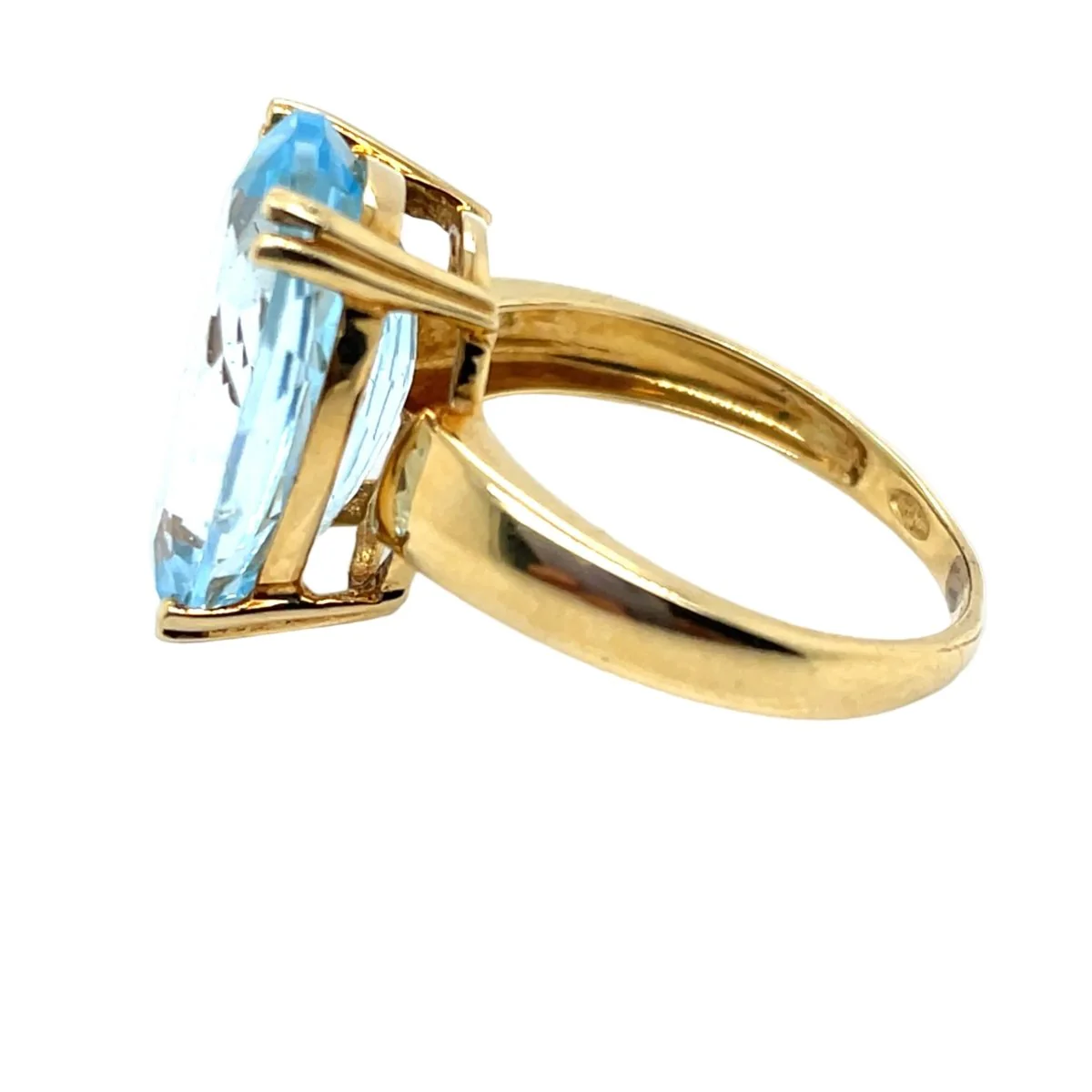 Bague Solitaire en or jaune et topaze - Image 3