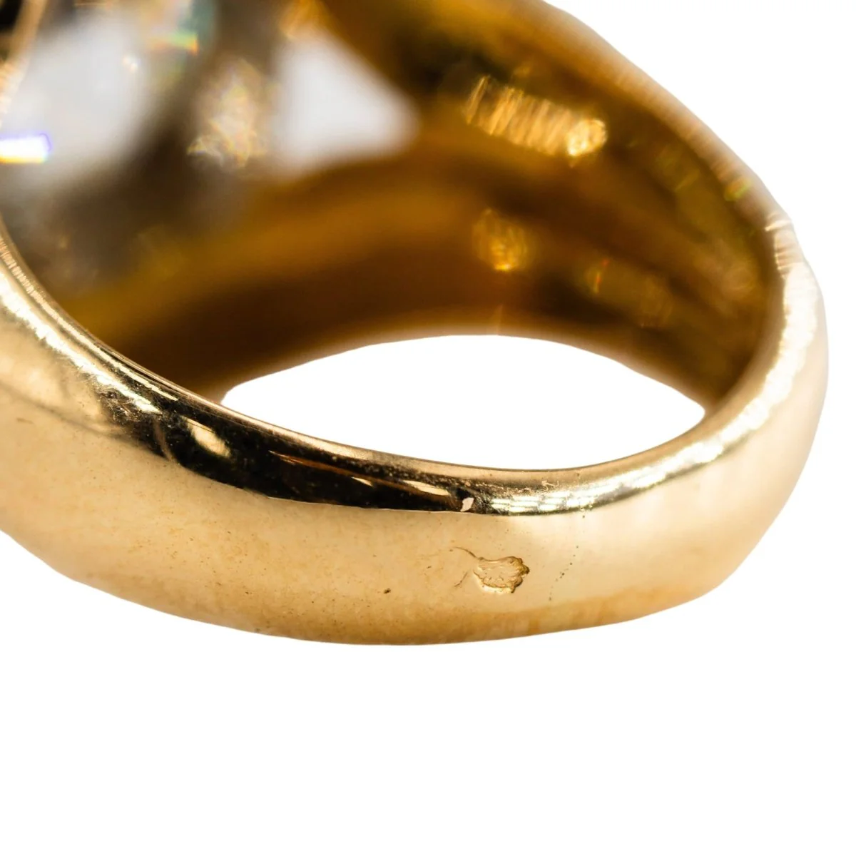 Bague Solitaire en or jaune, platine et diamant - Image 7