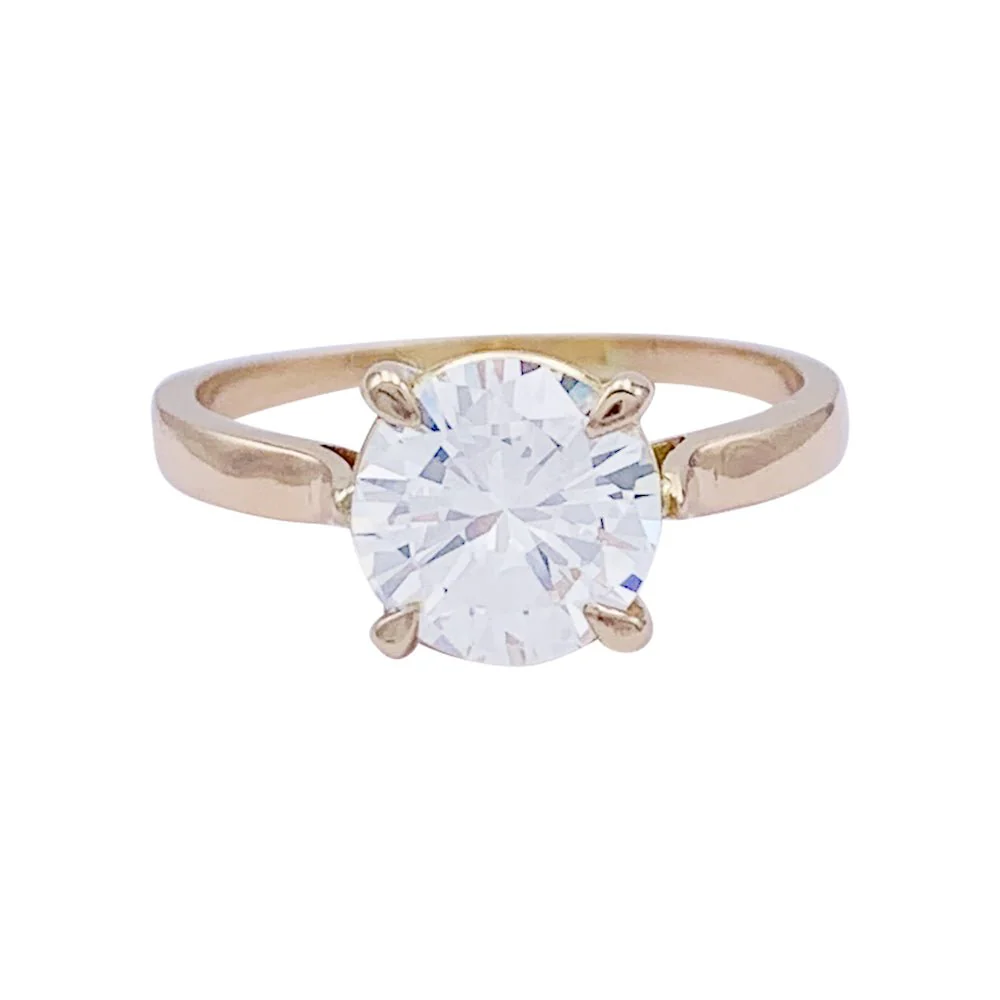 Bague Solitaire en or rose et diamant