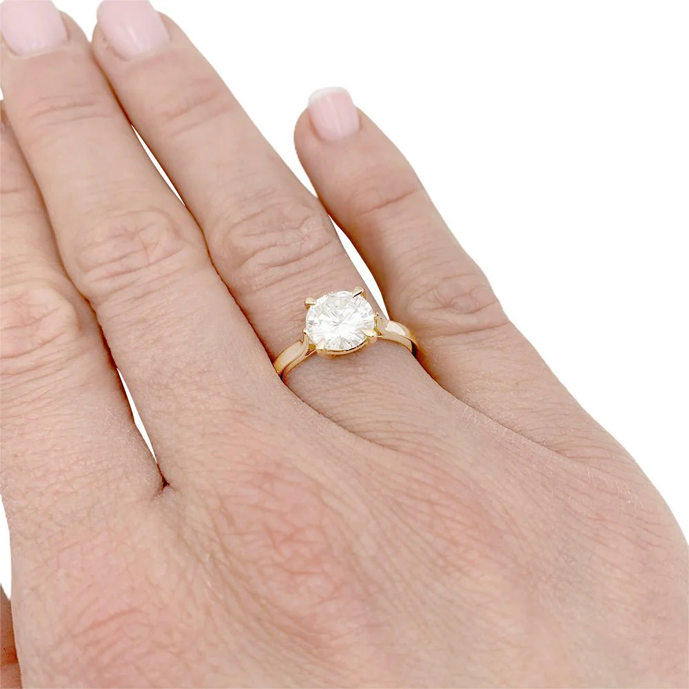 Bague Solitaire en or rose et diamant - Image 2