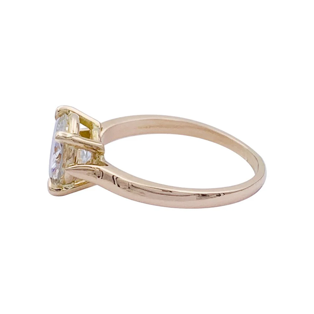 Bague Solitaire en or rose et diamant - Image 4