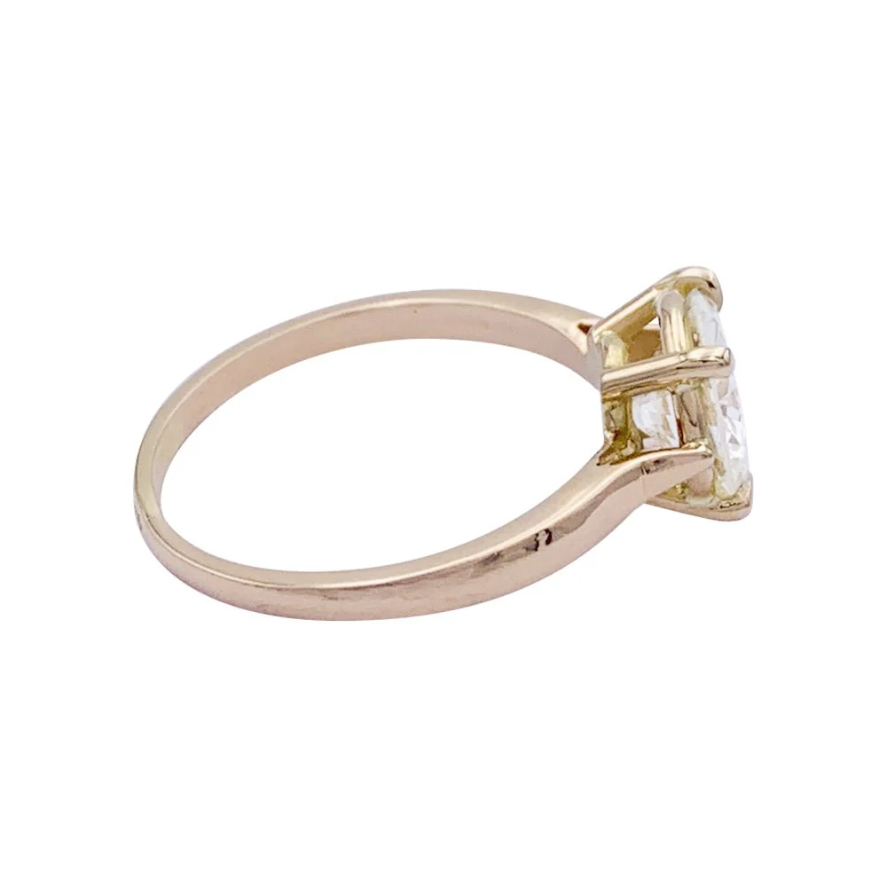 Bague Solitaire en or rose et diamant - Image 5