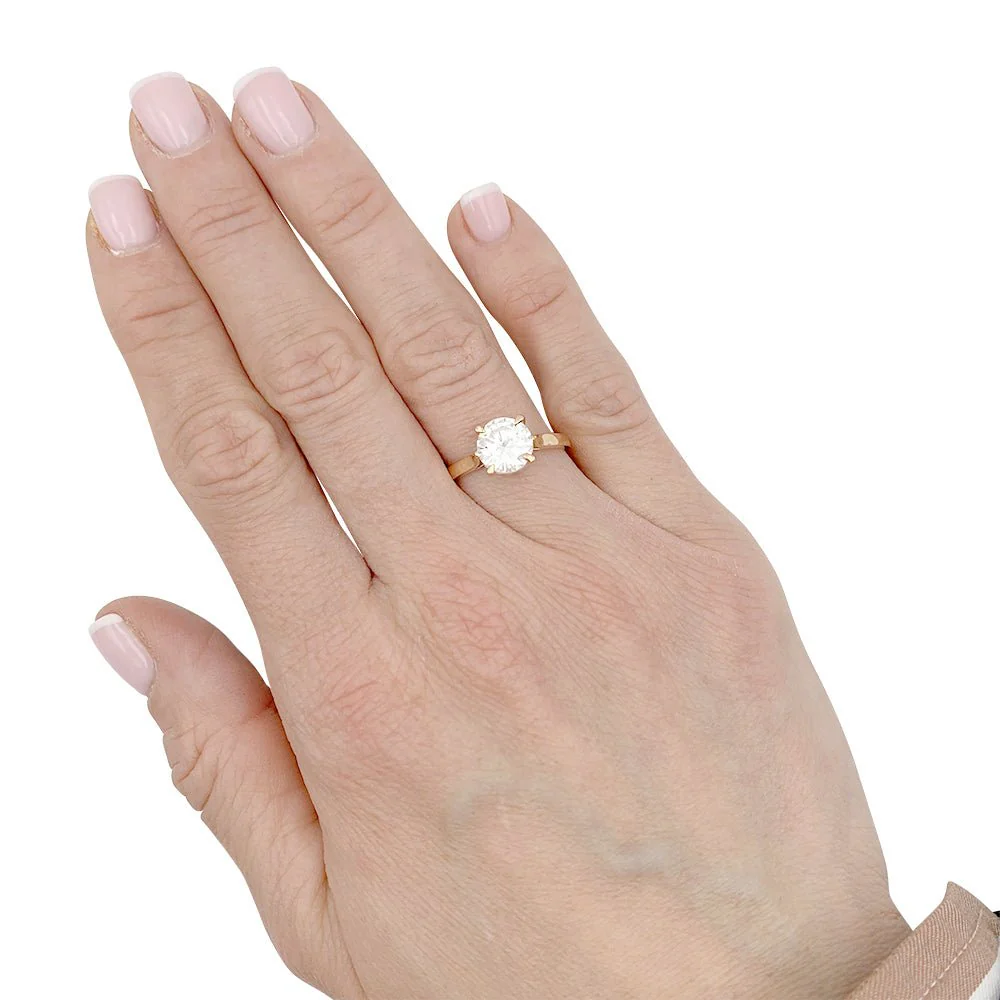 Bague Solitaire en or rose et diamant - Image 7