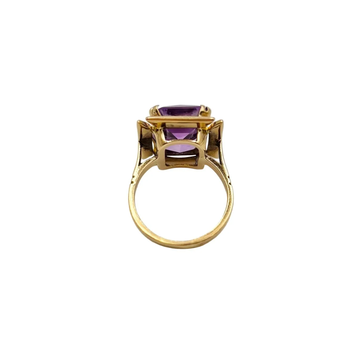Bague Solitaire en or rose et améthyste - Image 5