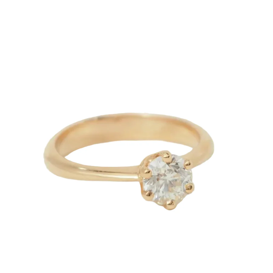 Bague Solitaire en or rose et diamant - Image 3