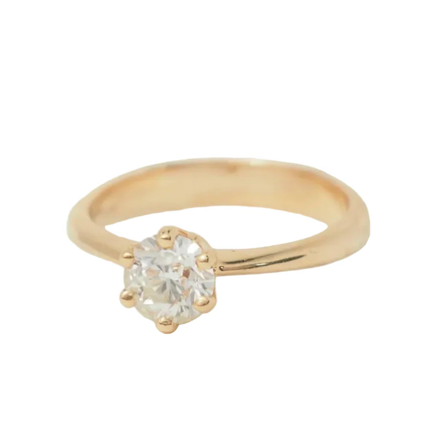 Bague Solitaire en or rose et diamant - Image 4
