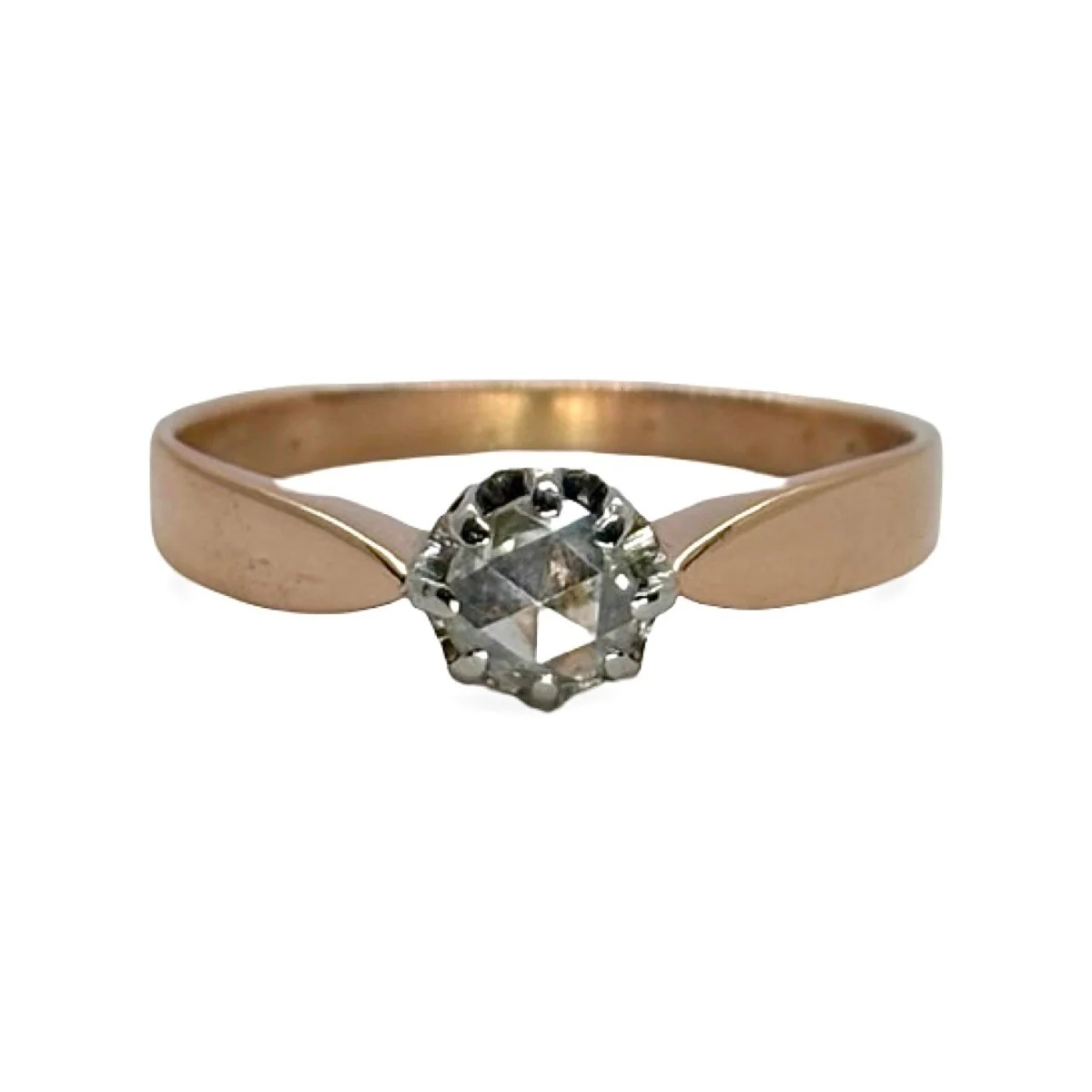 Bague Solitaire en or rose et diamant