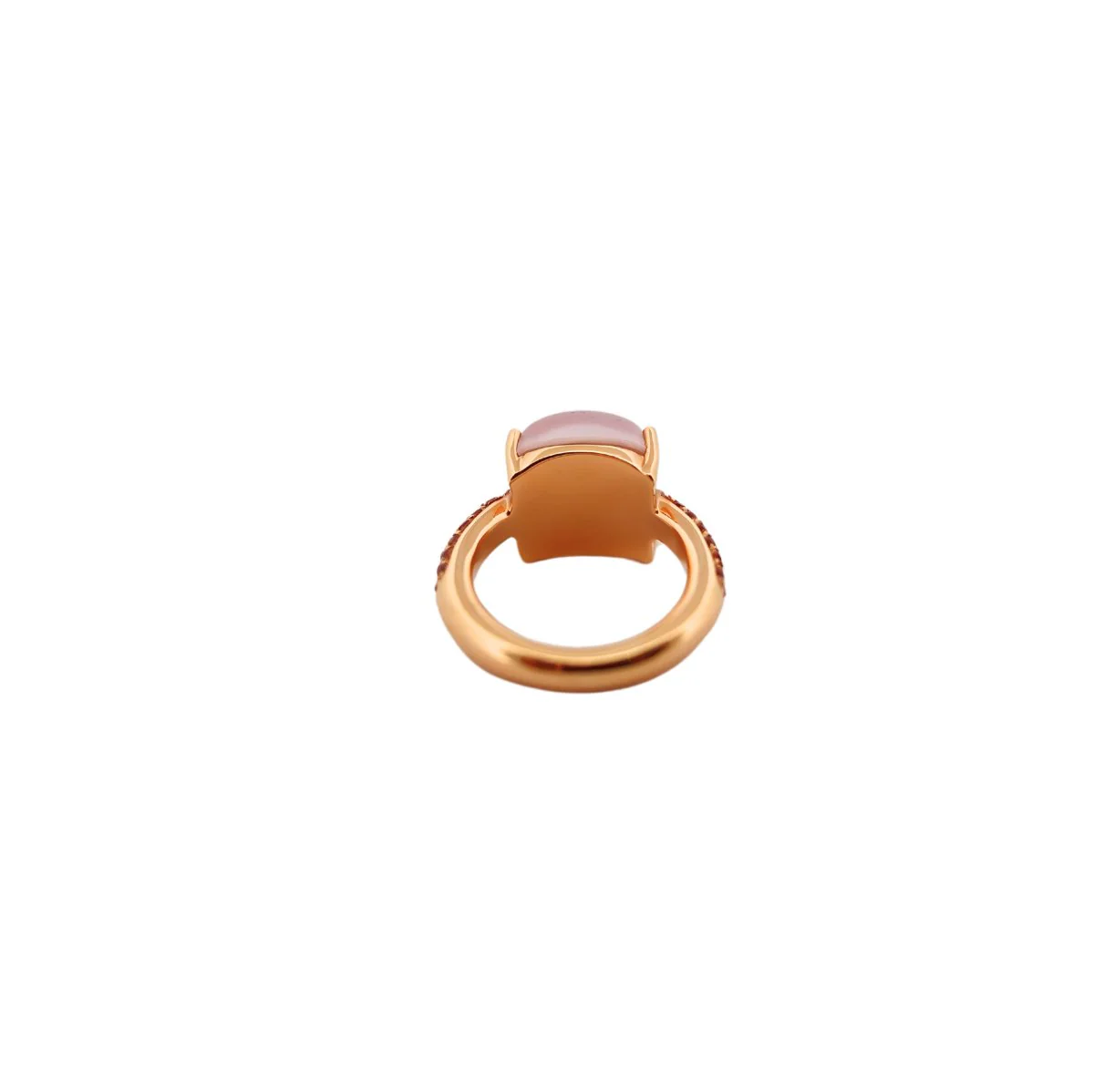Bague Solitaire en or rose et pierre semi-précieuse - Image 4