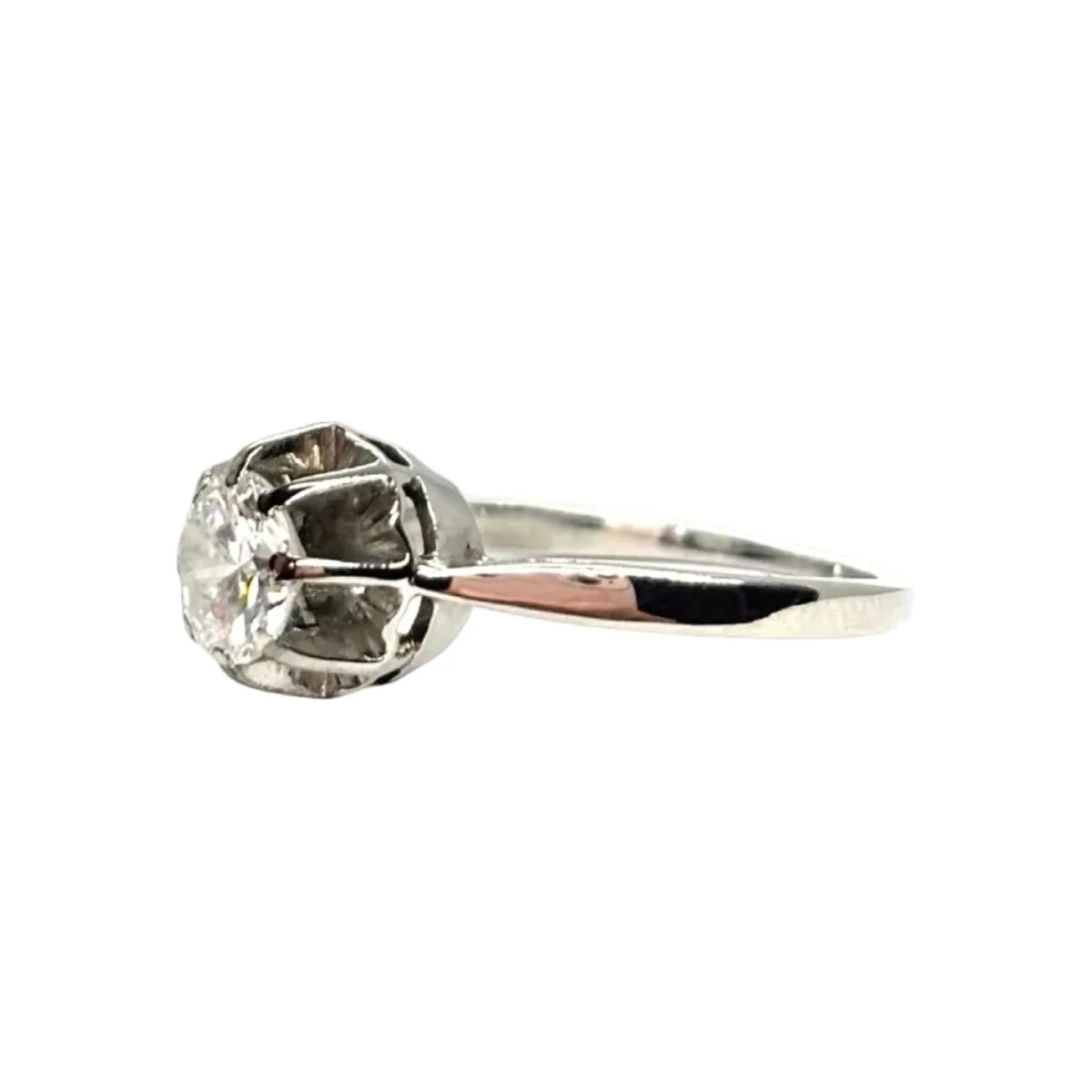 Bague Solitaire en platine et diamant - Image 3