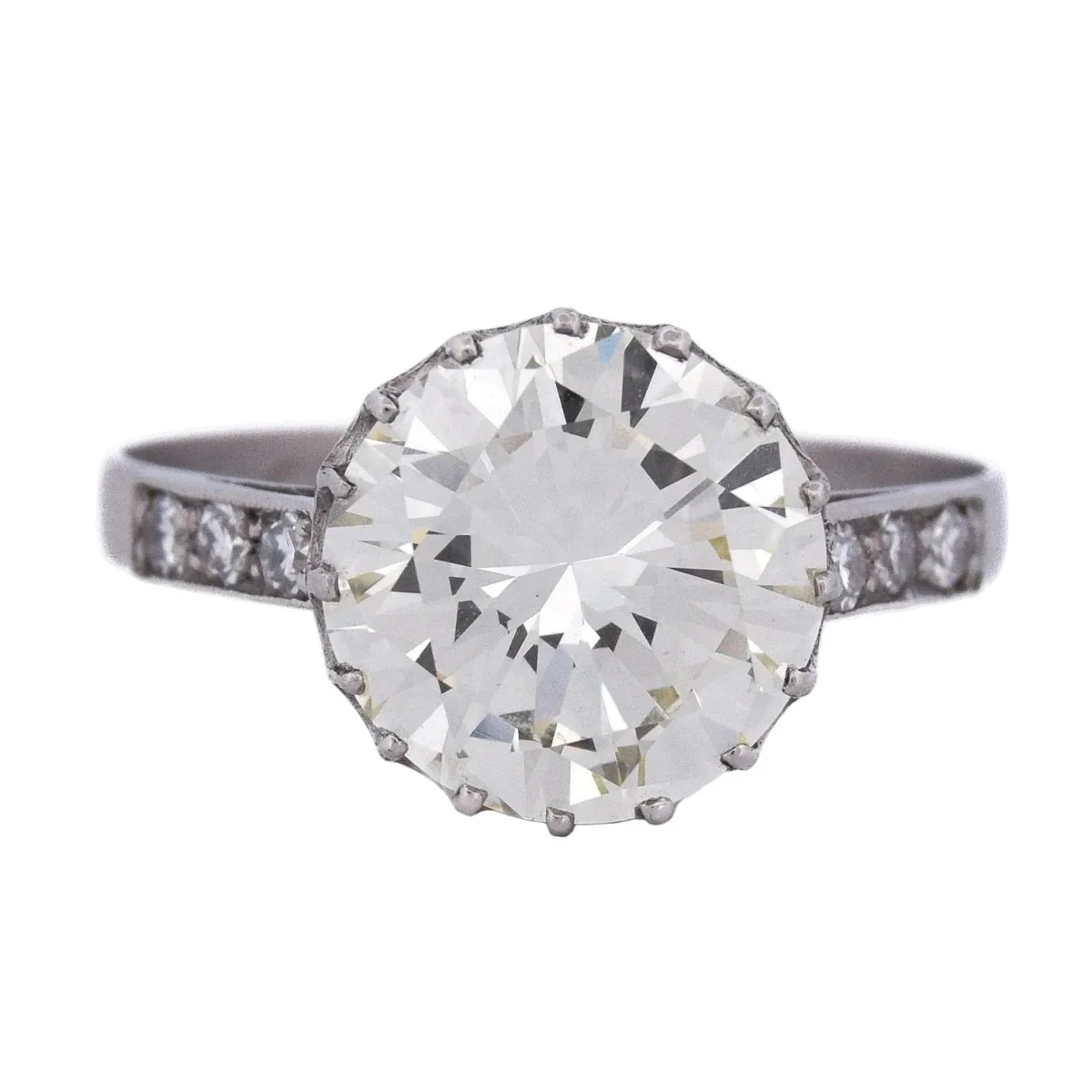 Bague Solitaire en platine et diamants
