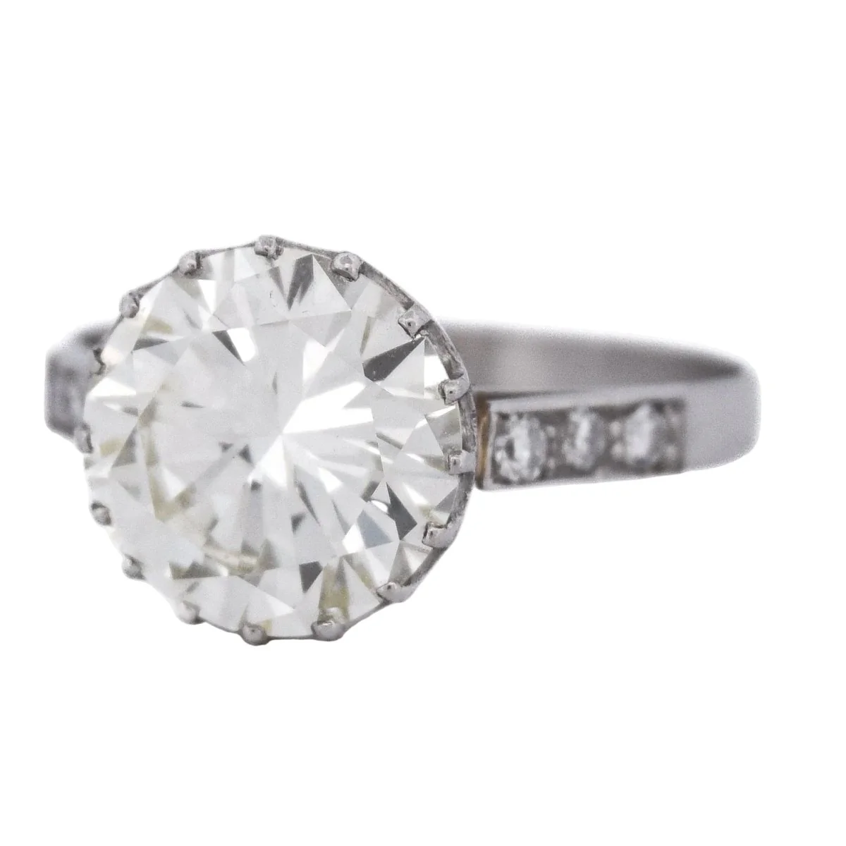 Bague Solitaire en platine et diamants - Image 3