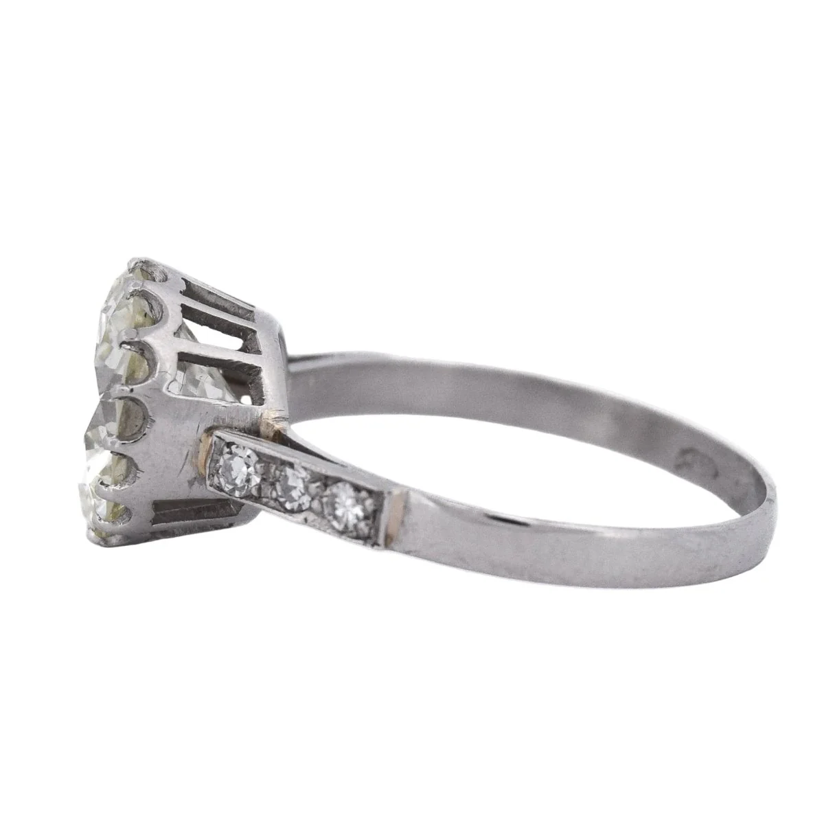 Bague Solitaire en platine et diamants - Image 5