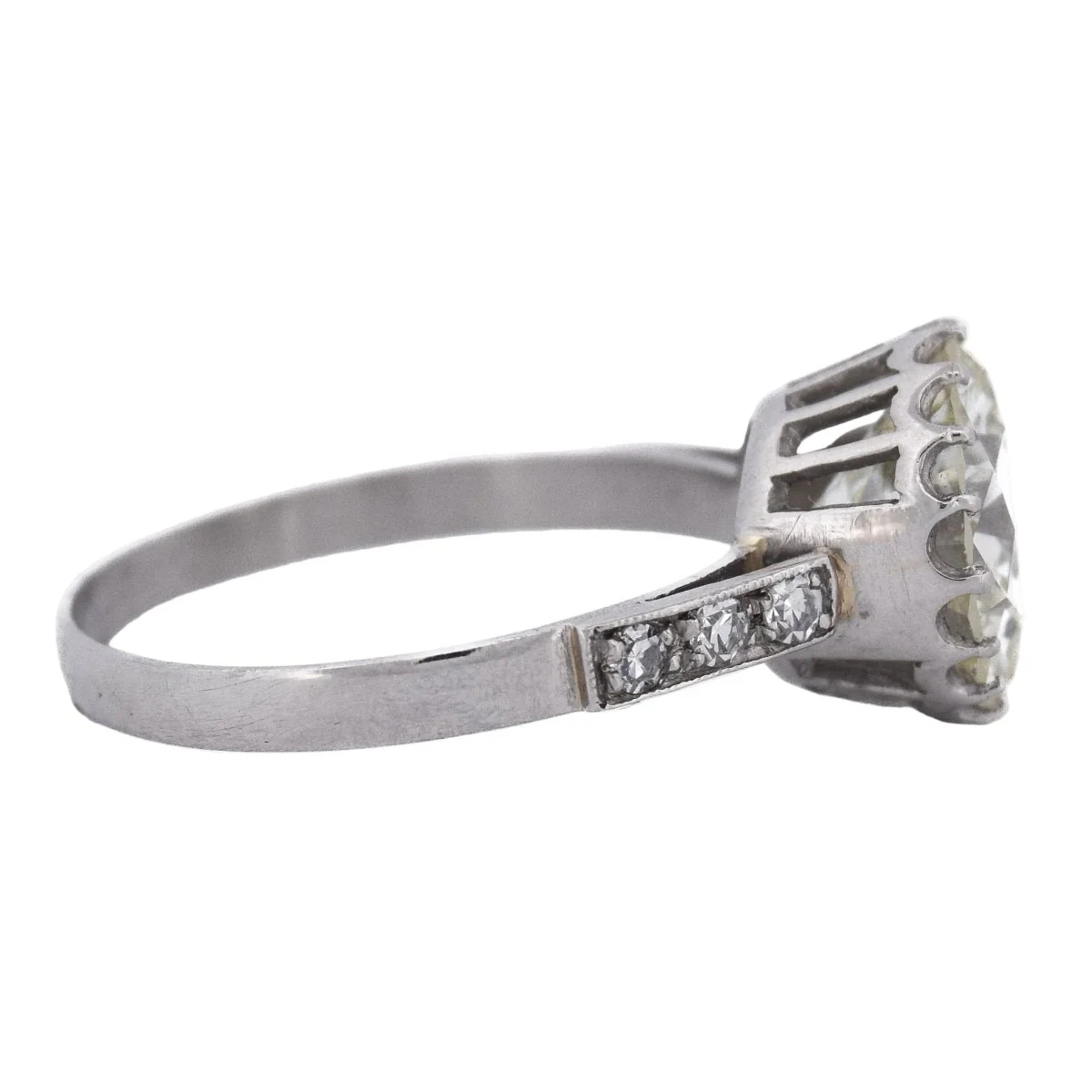 Bague Solitaire en platine et diamants - Image 7