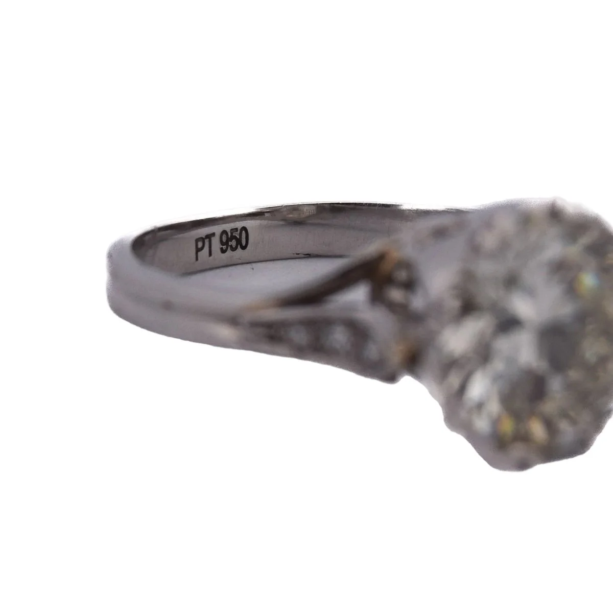 Bague Solitaire en platine et diamants - Image 9
