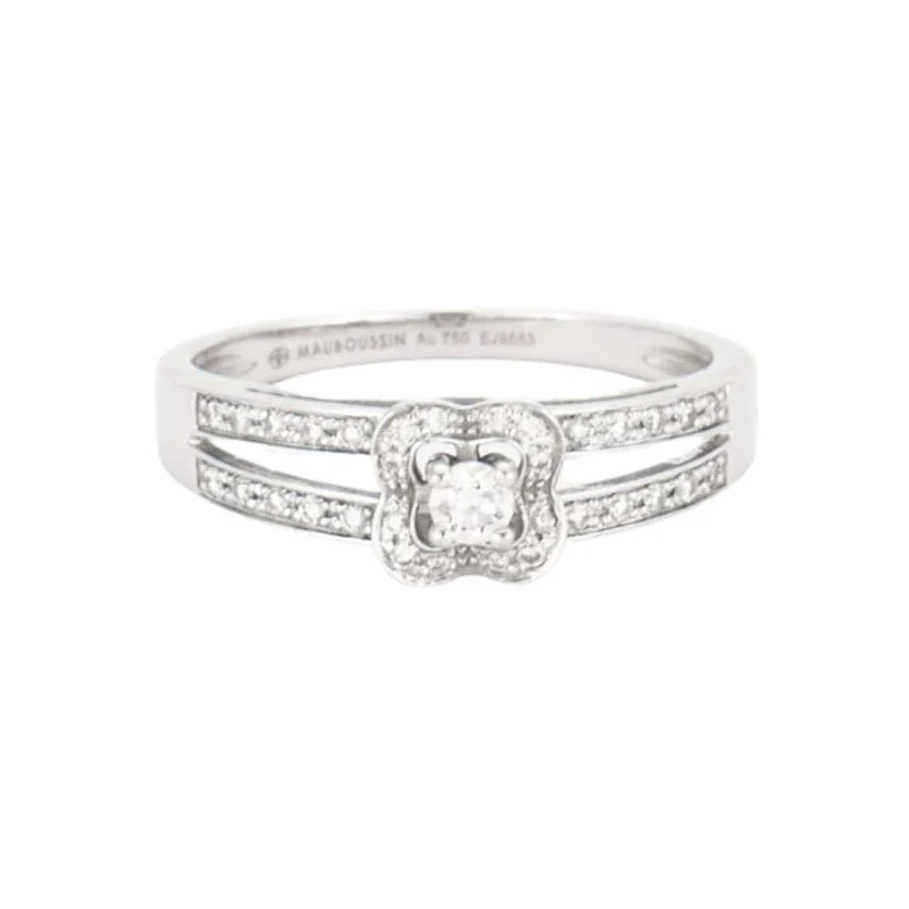Bague Solitaire MAUBOUSSIN "Chance of Love n°1" en or blanc et diamants - Image 5