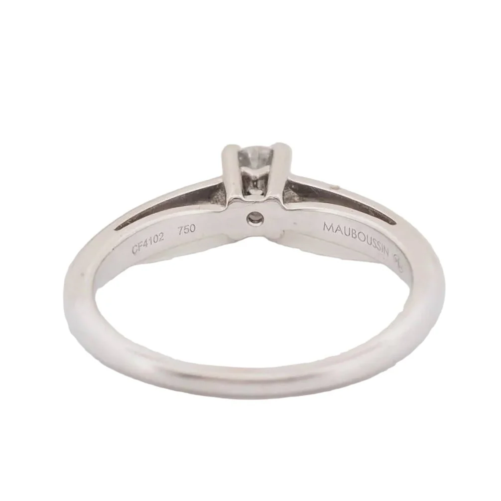 Bague Solitaire MAUBOUSSIN "Sel de ma vie" en or blanc et diamants - Image 3