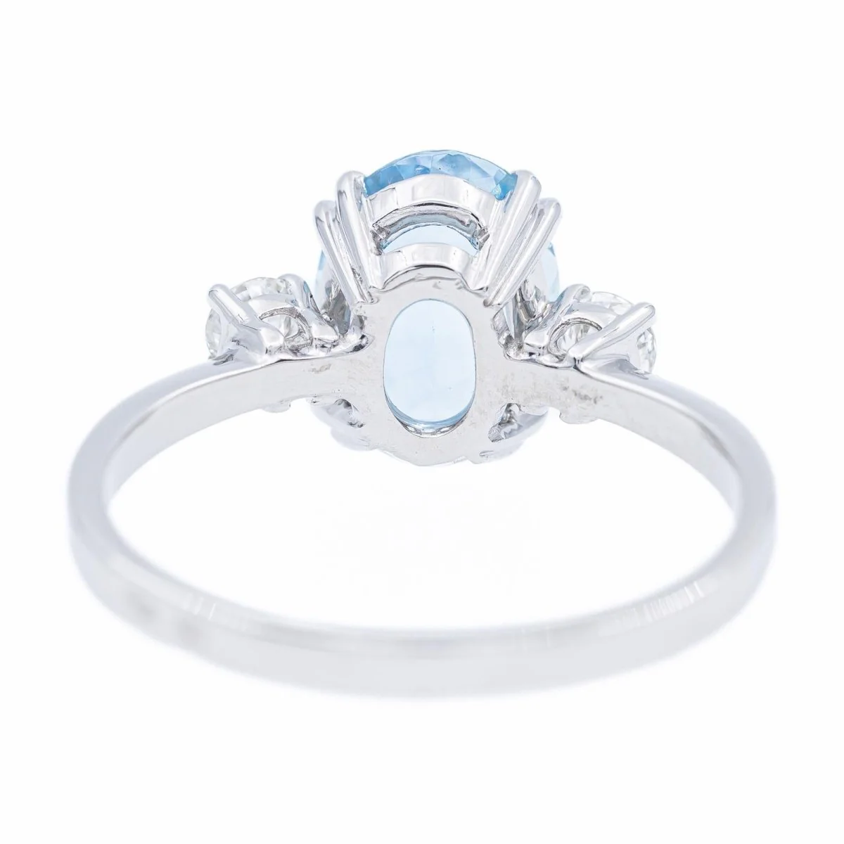 Bague Solitaire Or blanc Aigue-Marine - Image 4