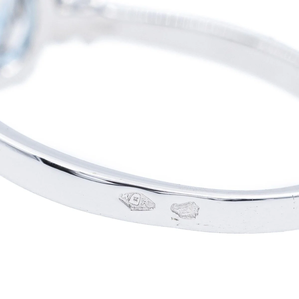 Bague Solitaire Or blanc Aigue-Marine - Image 5
