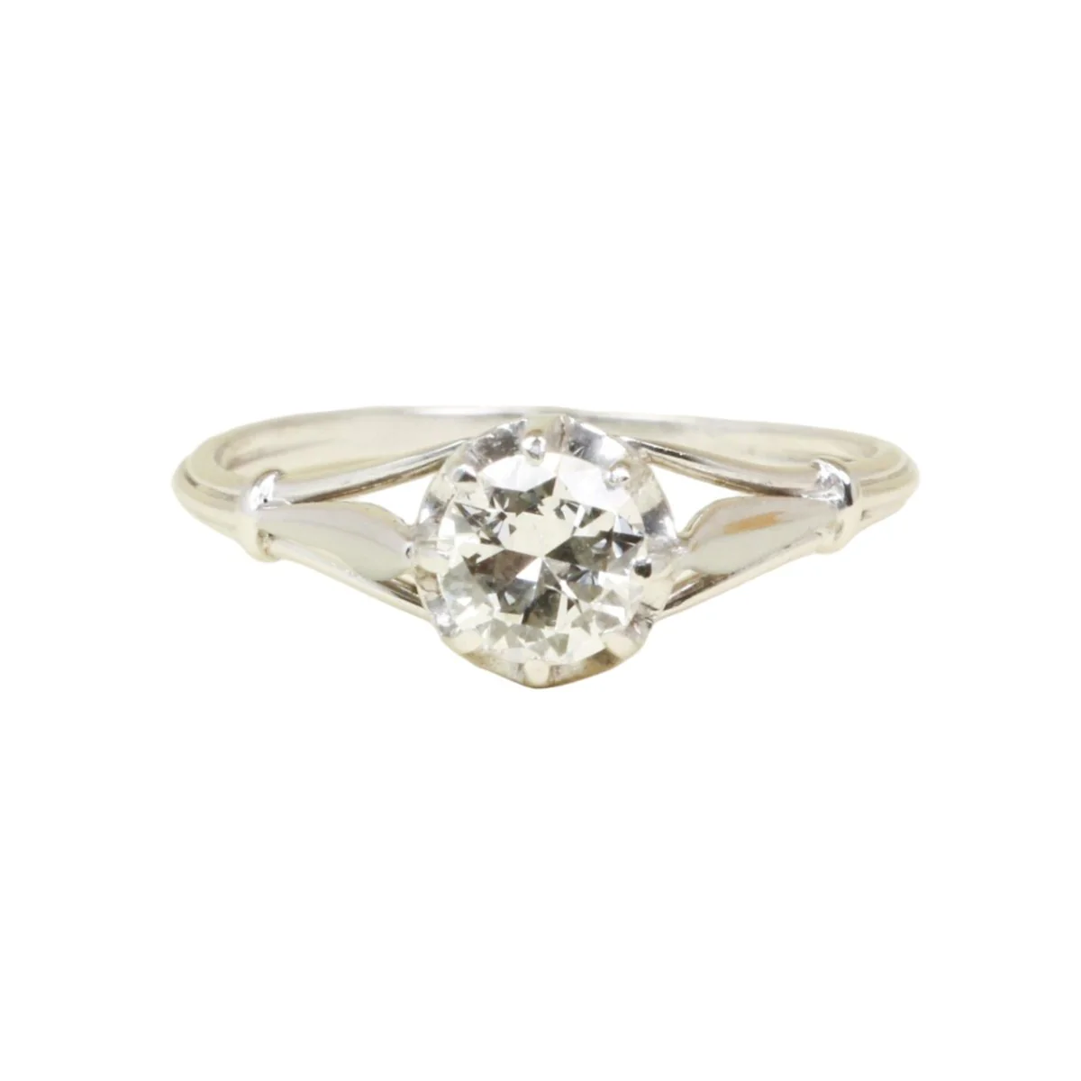 Bague solitaire or blanc diamant 0,70 ct