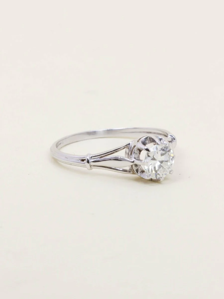 Bague solitaire or blanc diamant 0,70 ct - Image 6