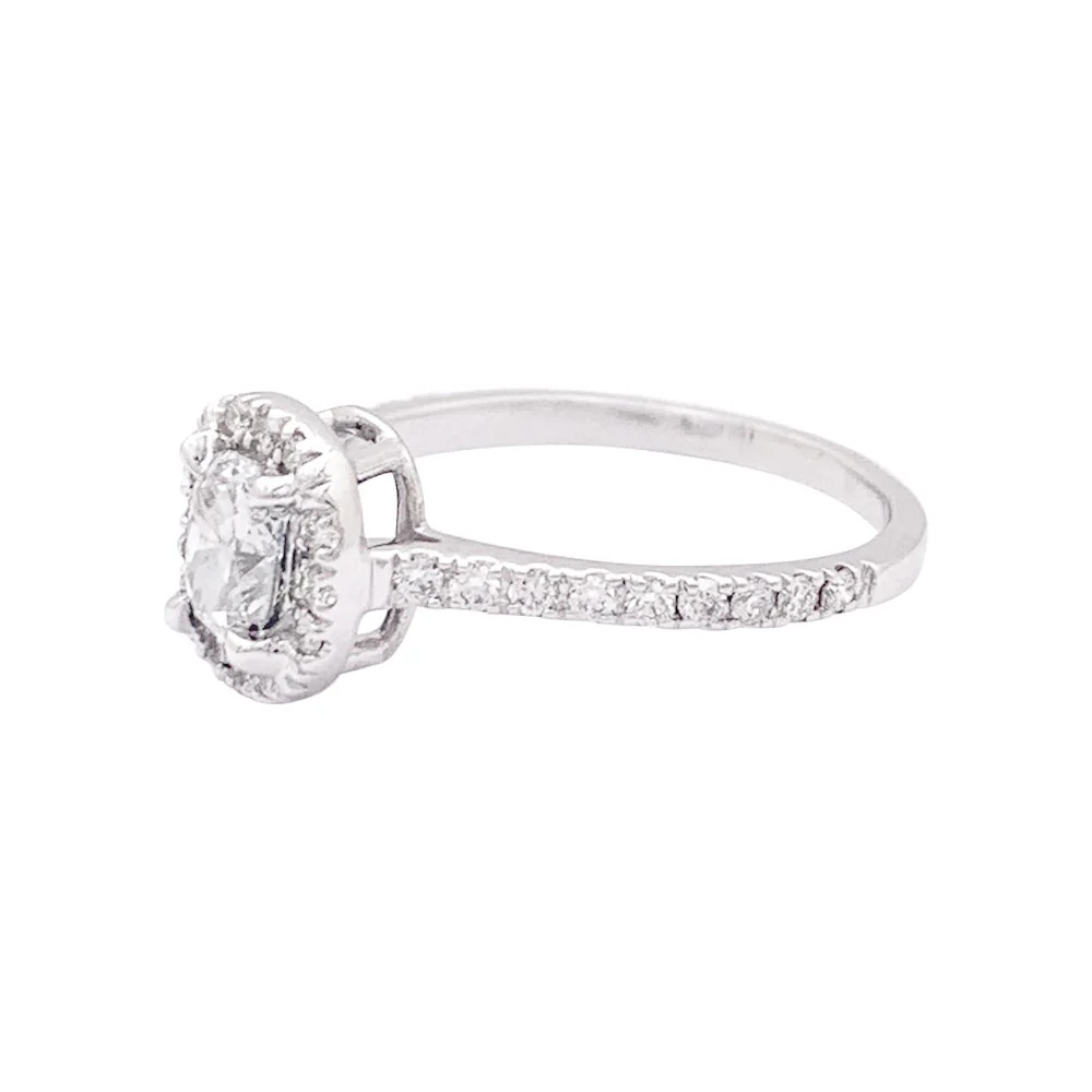 Bague solitaire en or blanc et diamants - Image 3