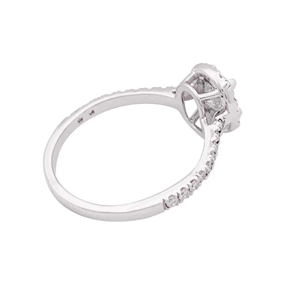 Bague solitaire en or blanc et diamants - Image 5