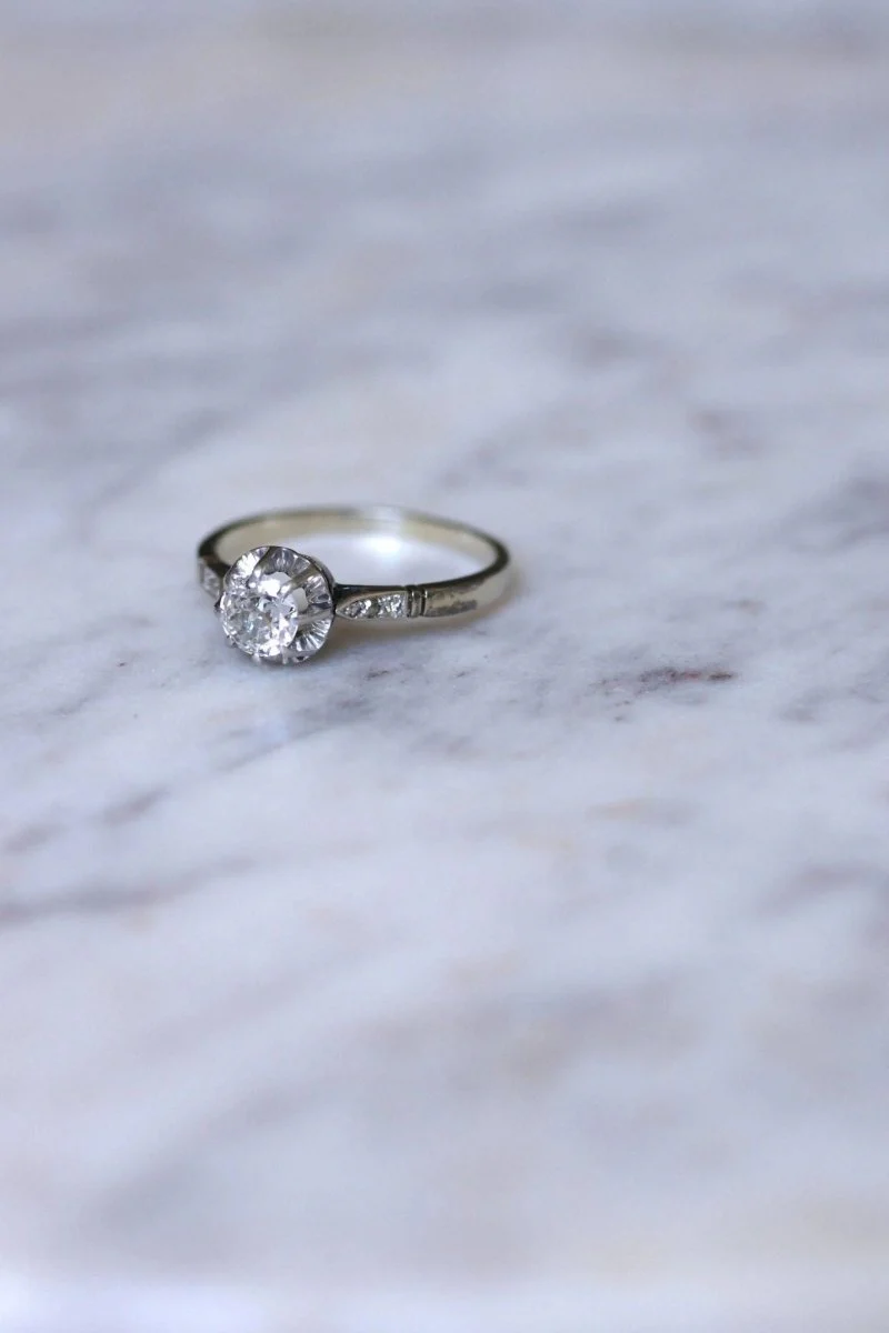 Solitaire Art Déco diamant 0.50 Ct - Image 4