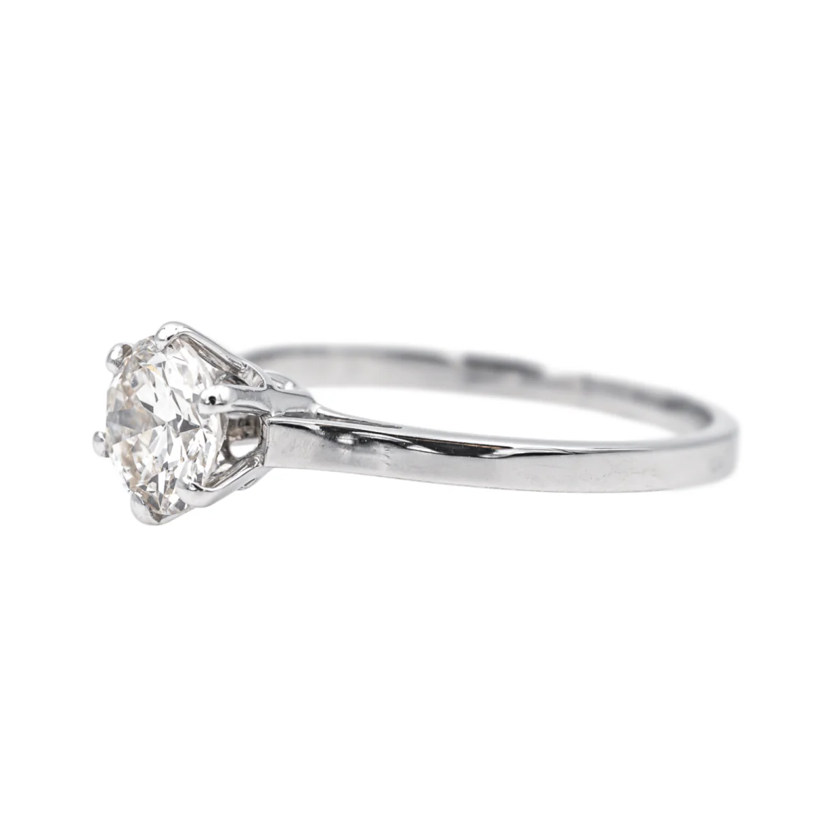 Bague Solitaire en or blanc et diamant - Image 4