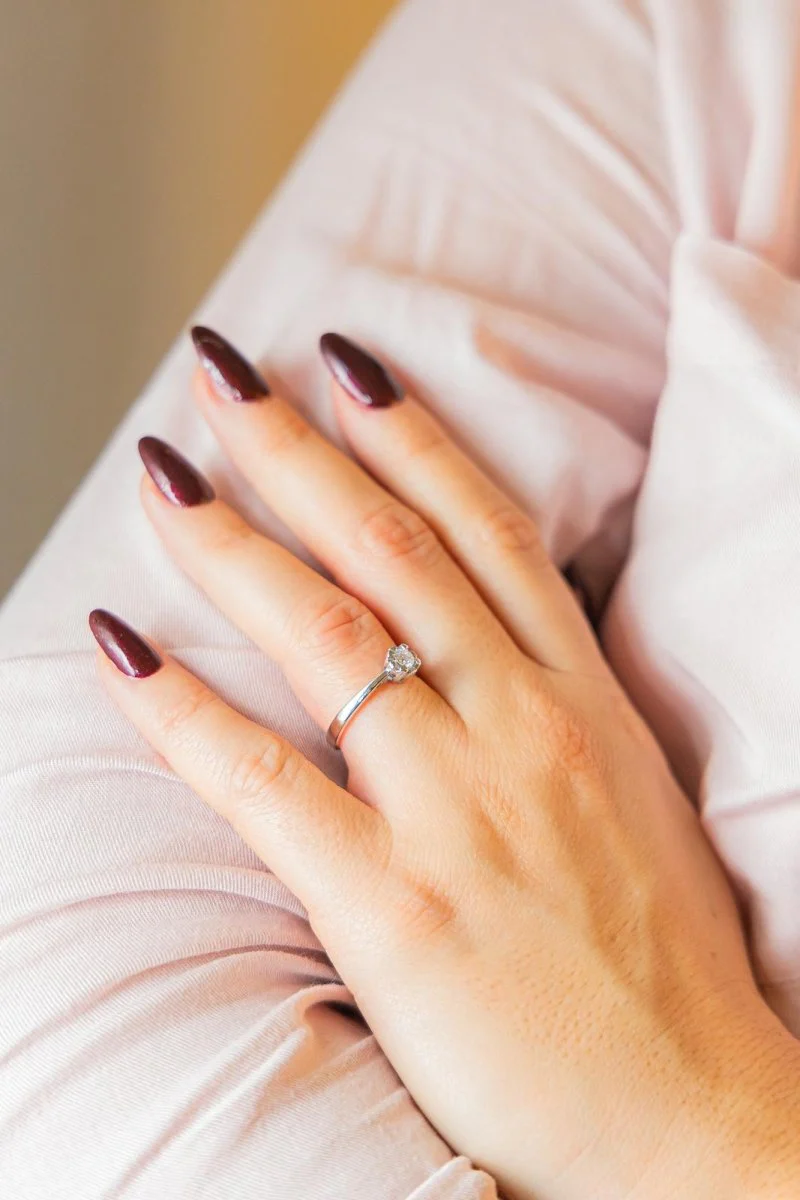Bague Solitaire Or blanc Diamant - Image 2