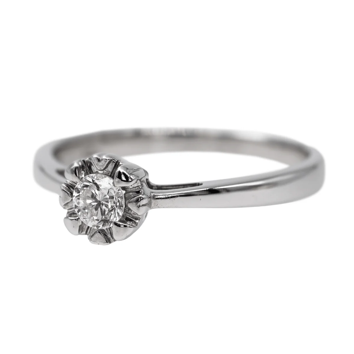 Bague Solitaire Or blanc Diamant - Image 3