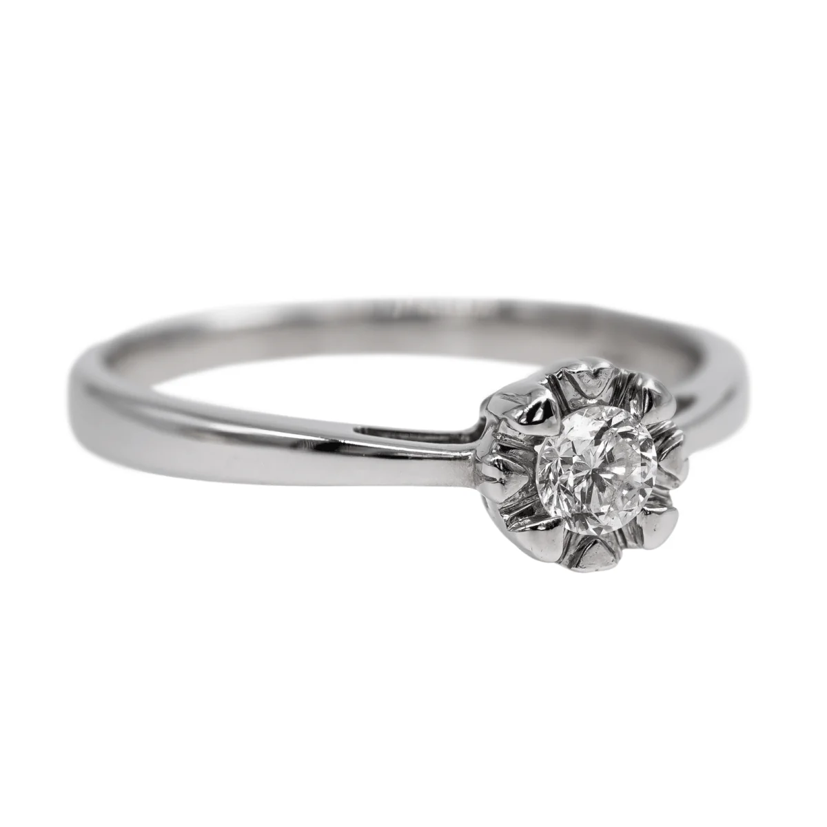 Bague Solitaire Or blanc Diamant - Image 7